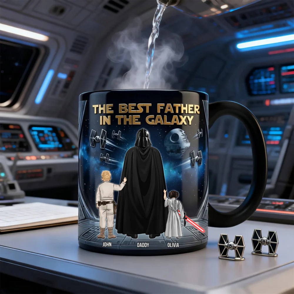 Stwa The Best Father In The Galaxy - Personalized Color Changing Mug - Gift For Dad - Image 3