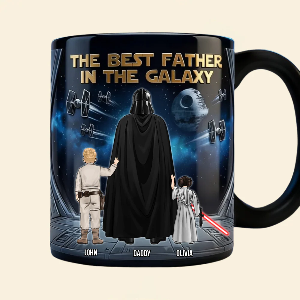 Stwa The Best Father In The Galaxy - Personalized Color Changing Mug - Gift For Dad - Image 4