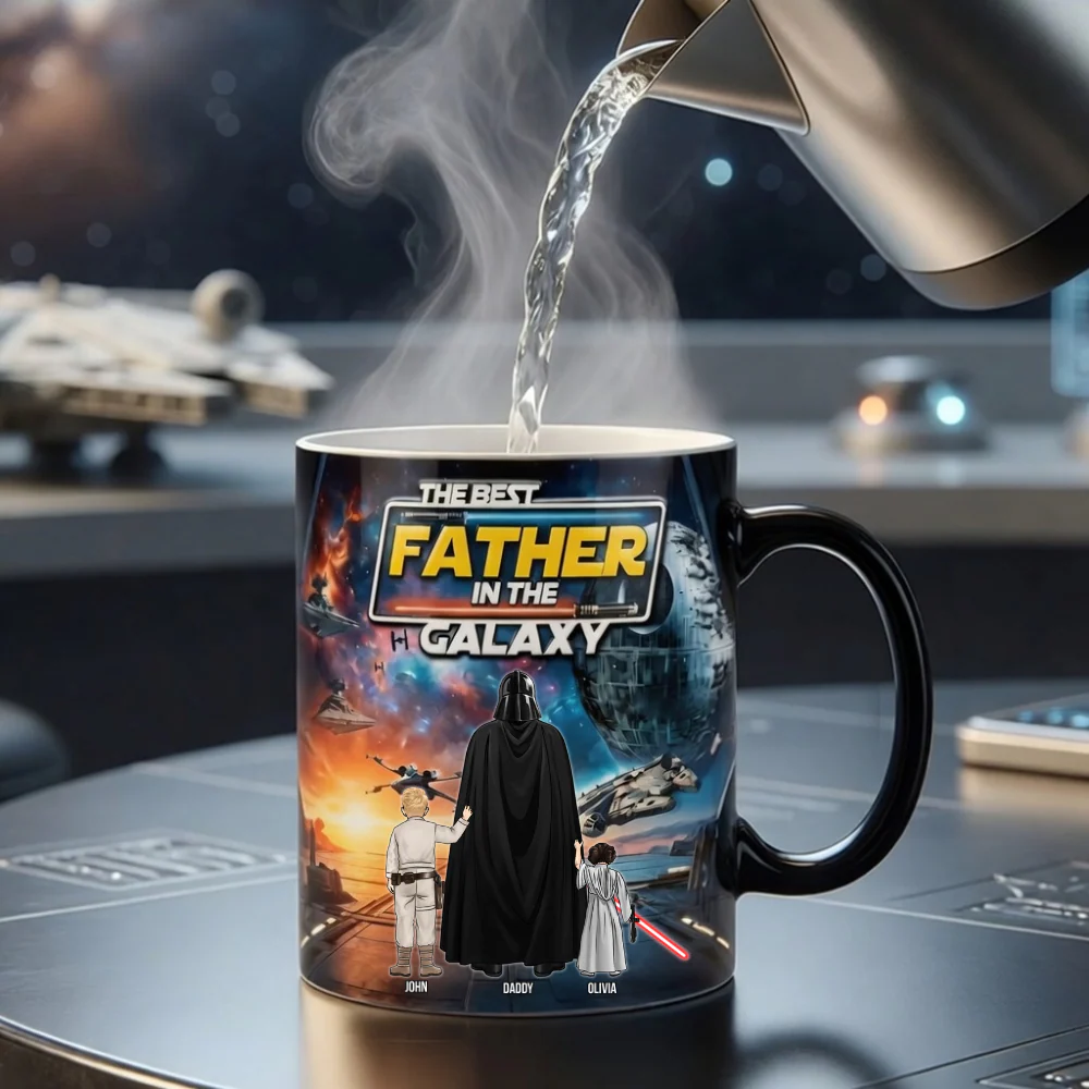 Stwa The Best Father In The Galaxy - Personalized Color Changing Mug - Gift For Dad