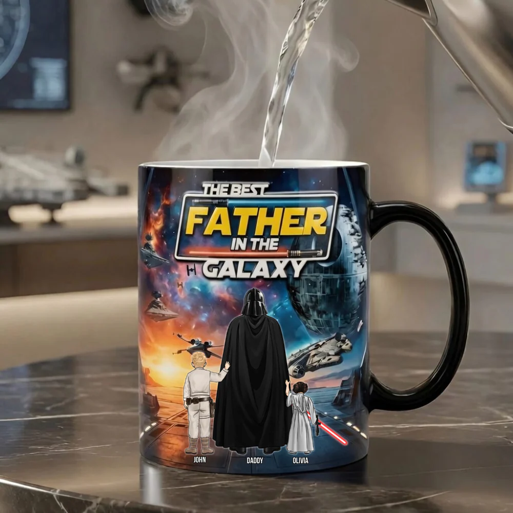 Stwa The Best Father In The Galaxy - Personalized Color Changing Mug - Gift For Dad - Image 2