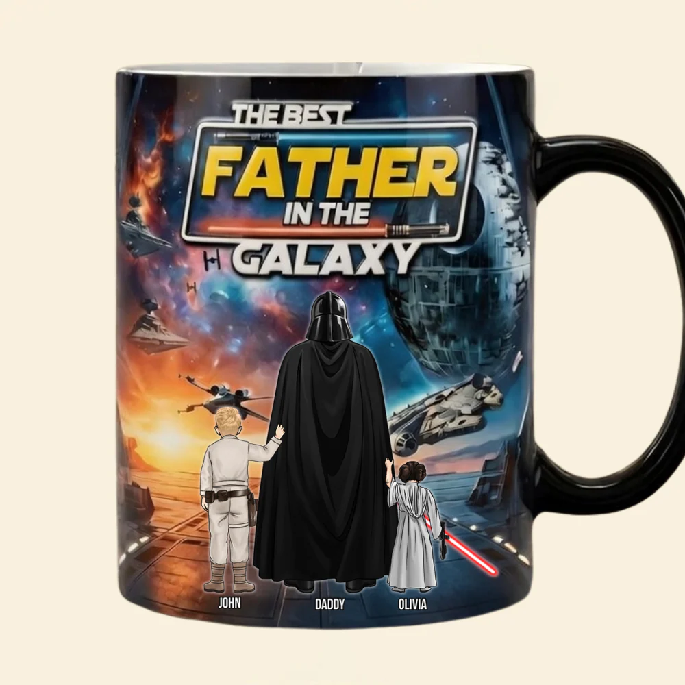 Stwa The Best Father In The Galaxy - Personalized Color Changing Mug - Gift For Dad - Image 3