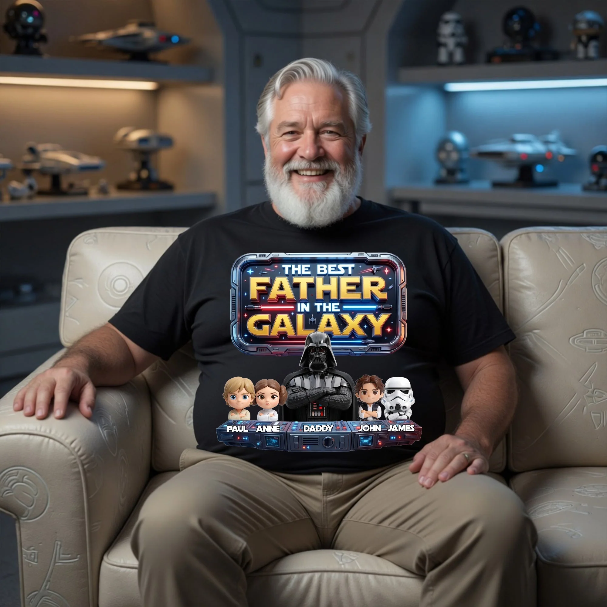 Stwa The Best Father In The Galaxy - Personalized Shirt - Gift For Dad, Movies Fan - Image 3