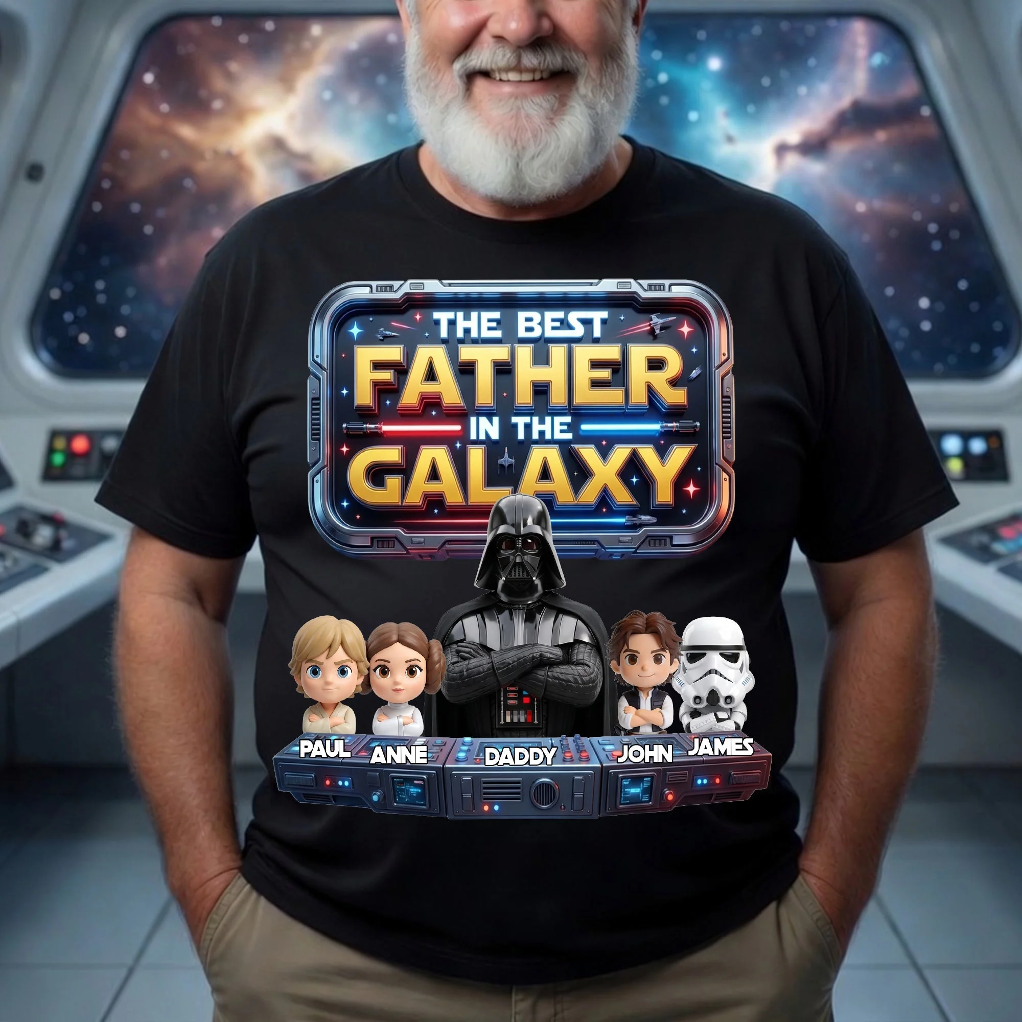 Stwa The Best Father In The Galaxy - Personalized Shirt - Gift For Dad, Movies Fan - Image 4
