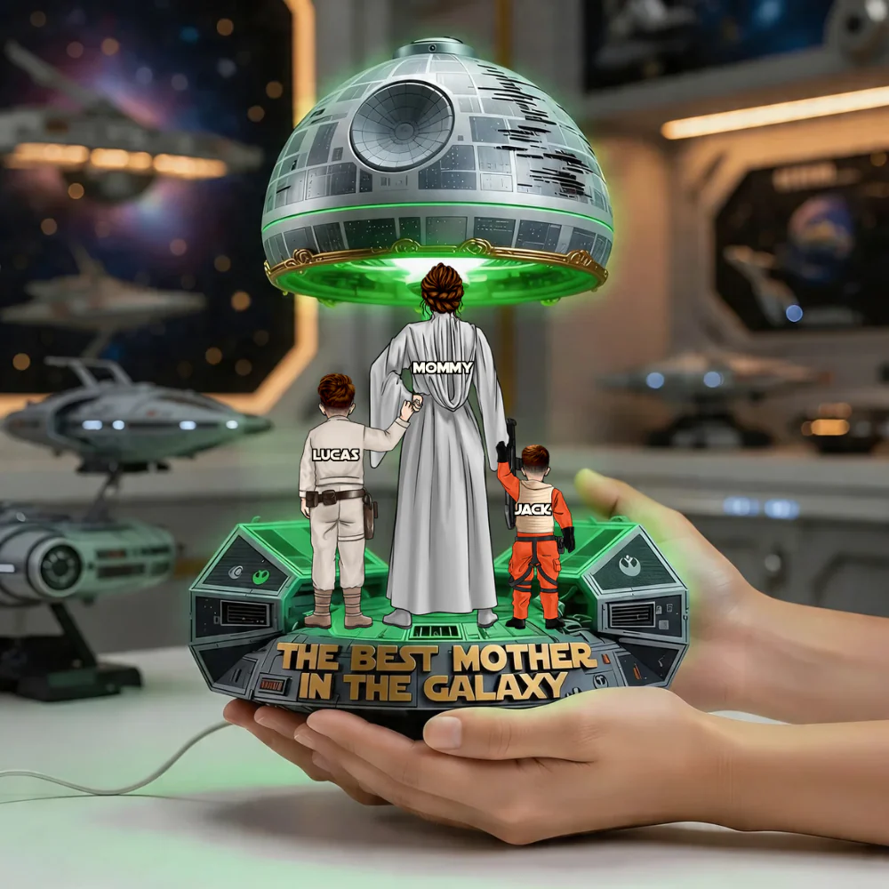 Stwa The Best Mother In The Galaxy - Personalized Shape Acrylic Light Box - Gift For Mom HN02 - Image 2