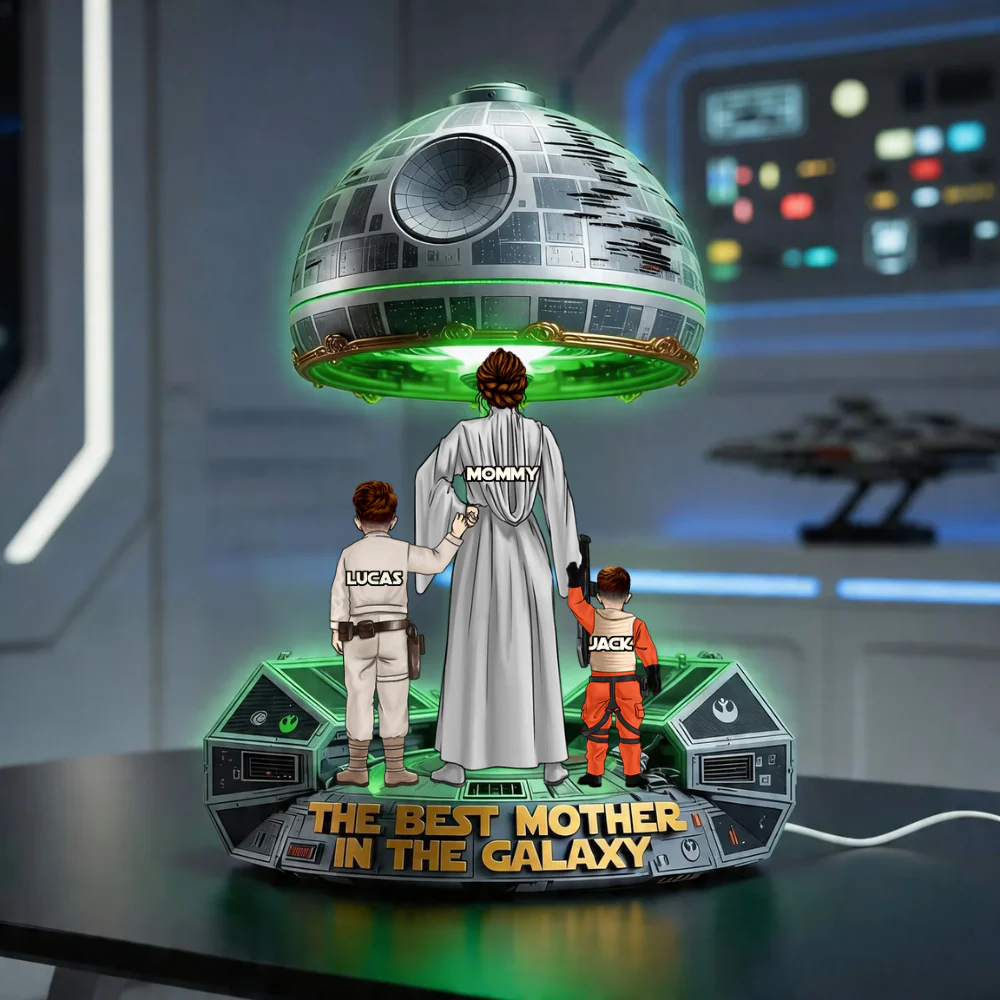 Stwa The Best Mother In The Galaxy - Personalized Shape Acrylic Light Box - Gift For Mom HN02 - Image 3