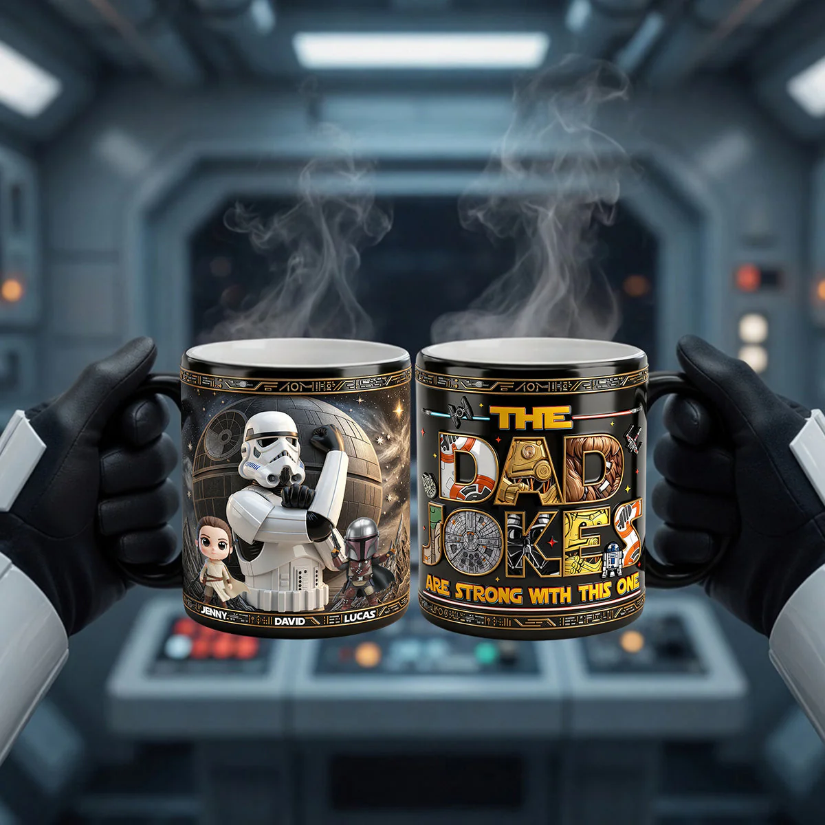 Stwa The Dad Jokes Are Strong With This One - Personalized Coffee Mug - Gift For Father's Day - Image 2