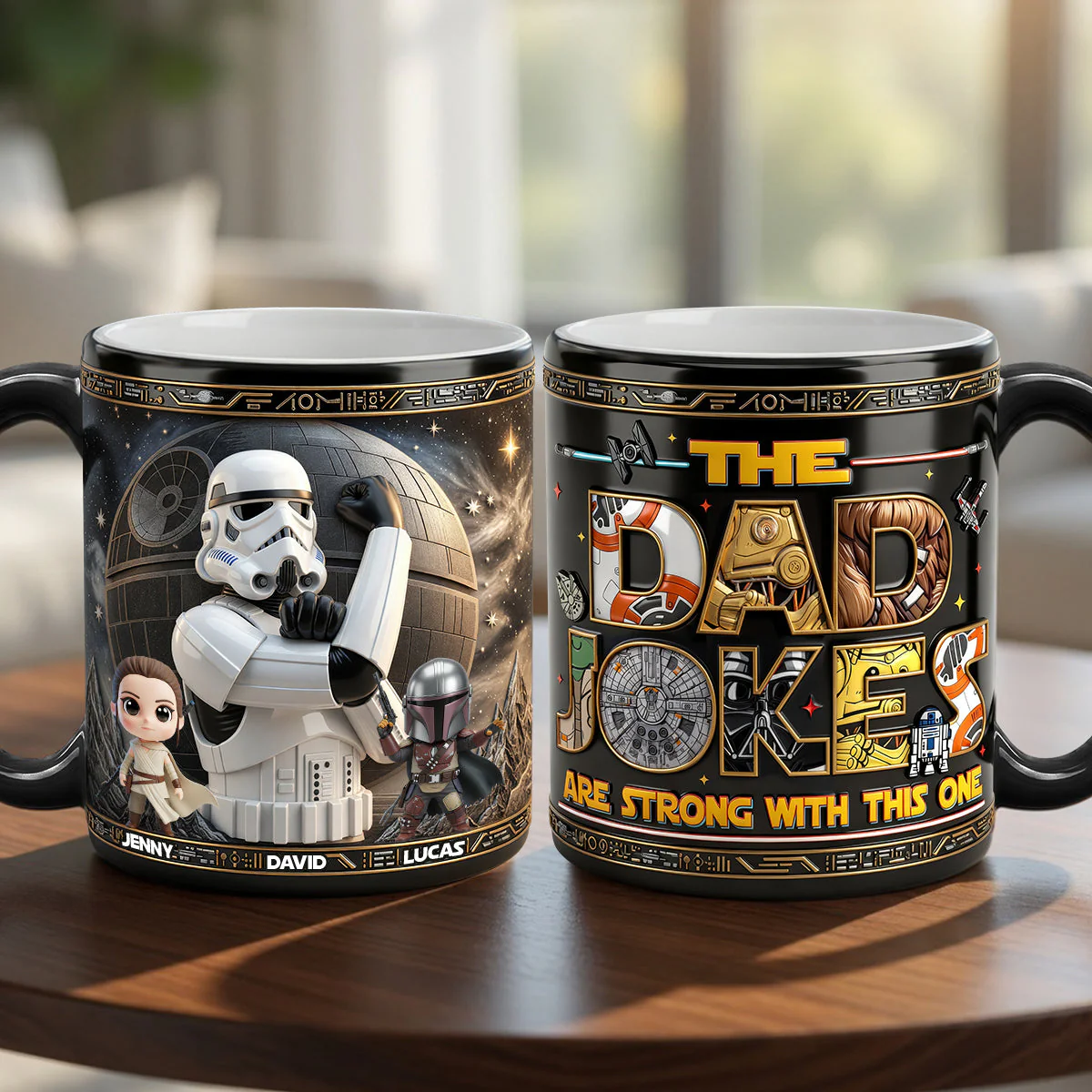 Stwa The Dad Jokes Are Strong With This One - Personalized Coffee Mug - Gift For Father's Day - Image 5