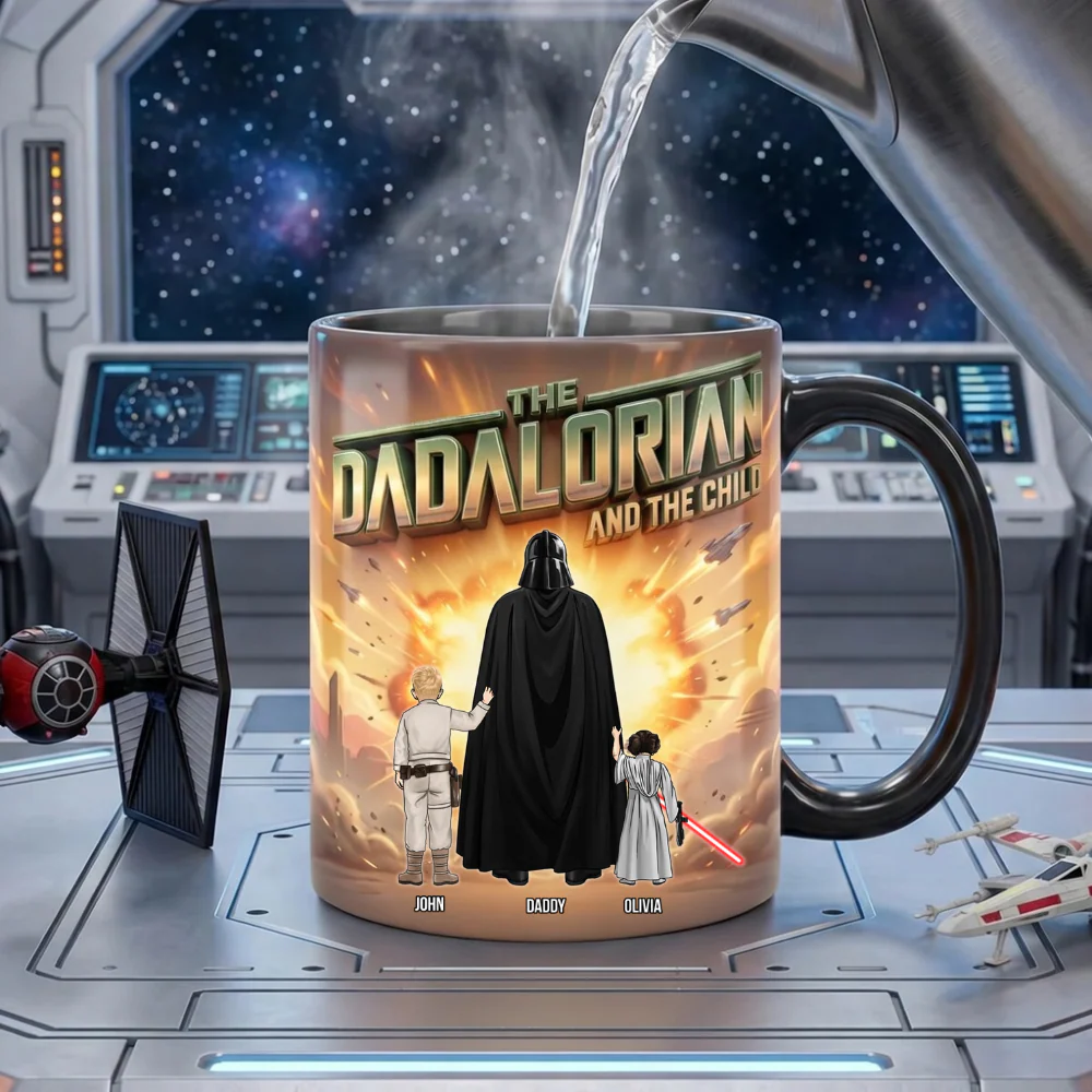 Stwa The Dadalorian And The Child - Personalized Color Changing Mug - Gift For Dad