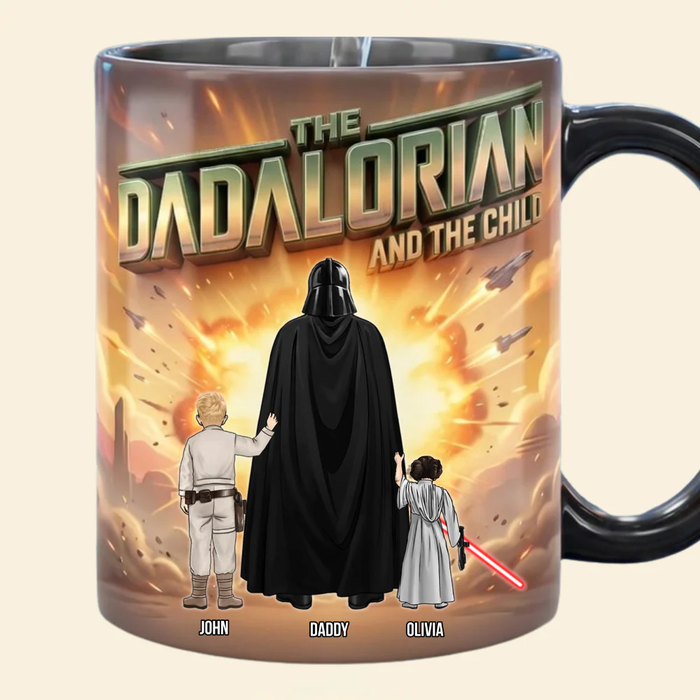 Stwa The Dadalorian And The Child - Personalized Color Changing Mug - Gift For Dad - Image 2