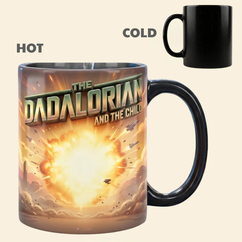 Stwa The Dadalorian And The Child - Personalized Color Changing Mug - Gift For Dad - Image 3