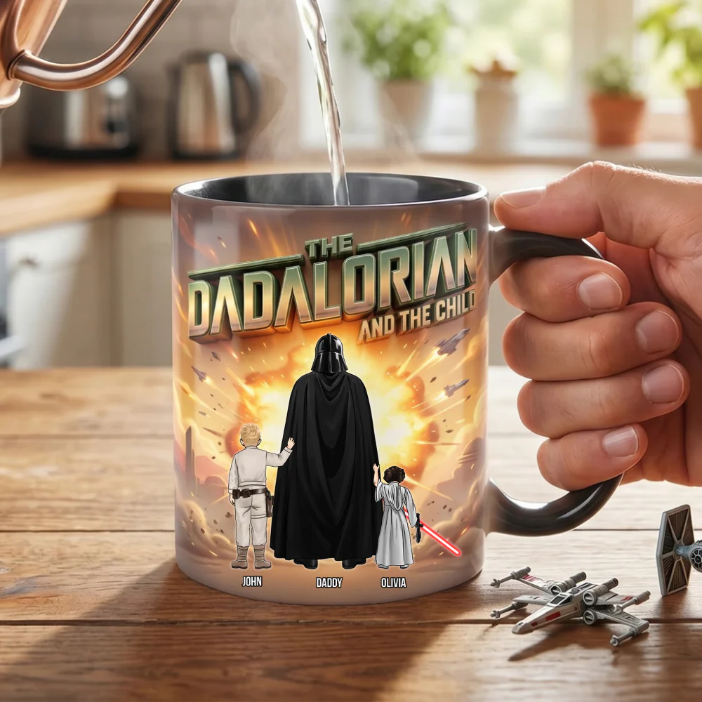 Stwa The Dadalorian And The Child - Personalized Color Changing Mug - Gift For Dad - Image 5