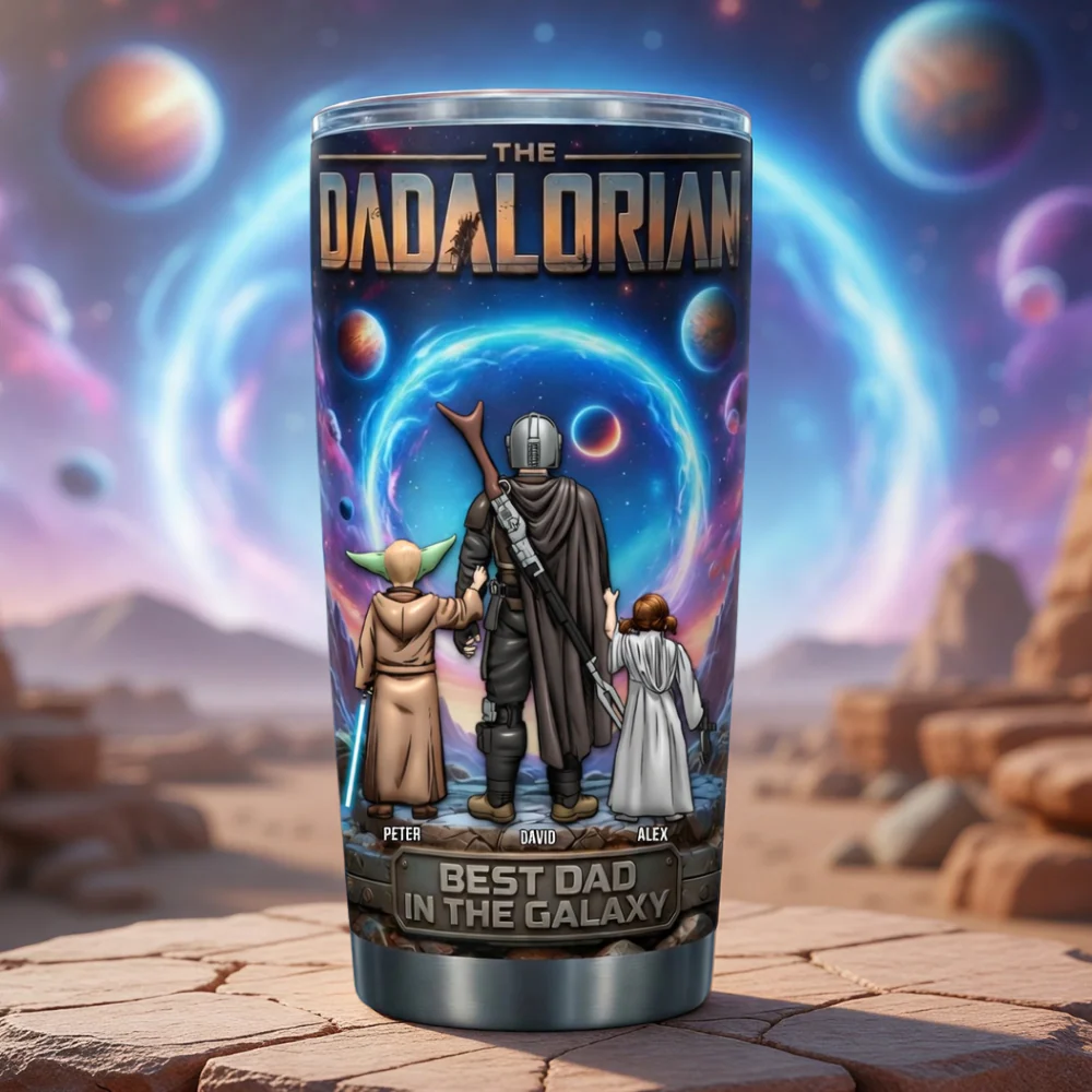 Stwa The Dadalorian Best Space - Personalized Tumbler - Gift For Dad - Image 3
