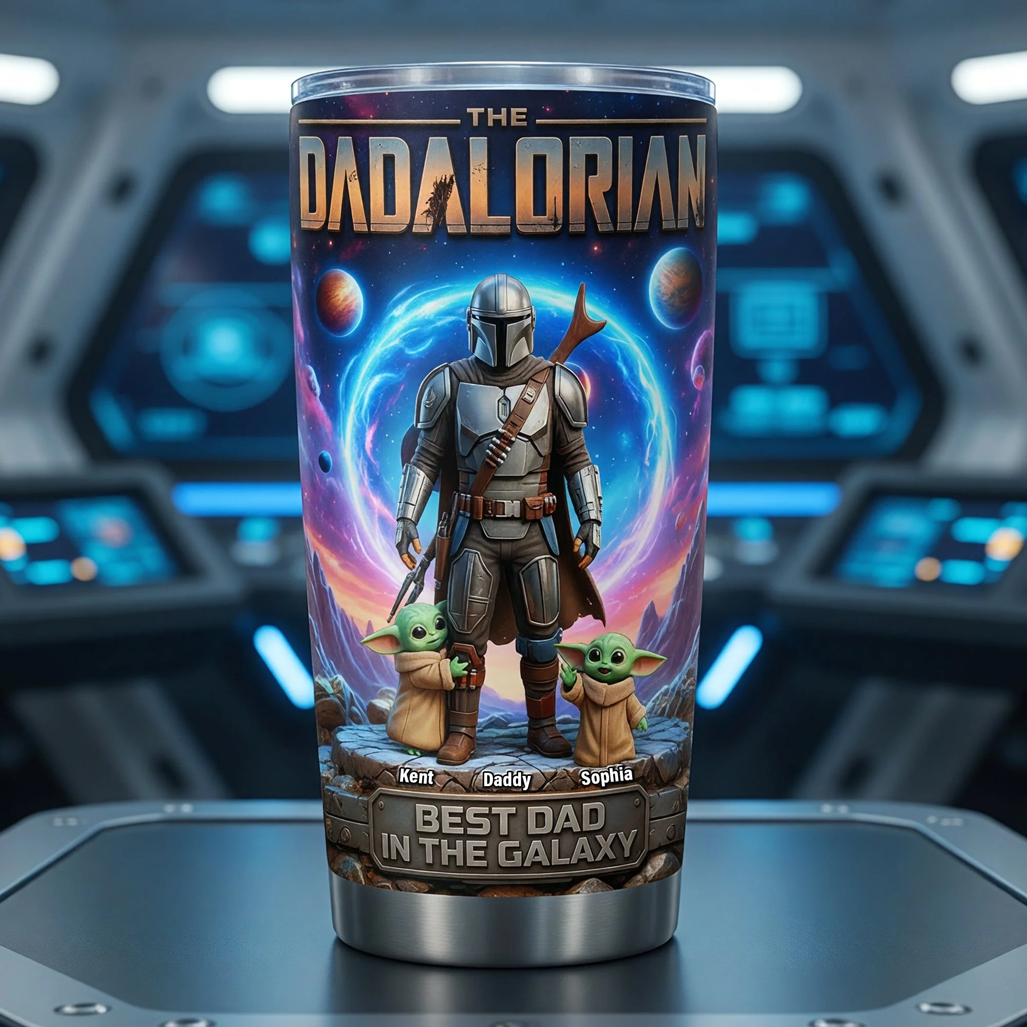 Stwa The Dadalorian In The Galaxy - Personalized Tumbler - Gift For Father's Day, Movie Fans NL122