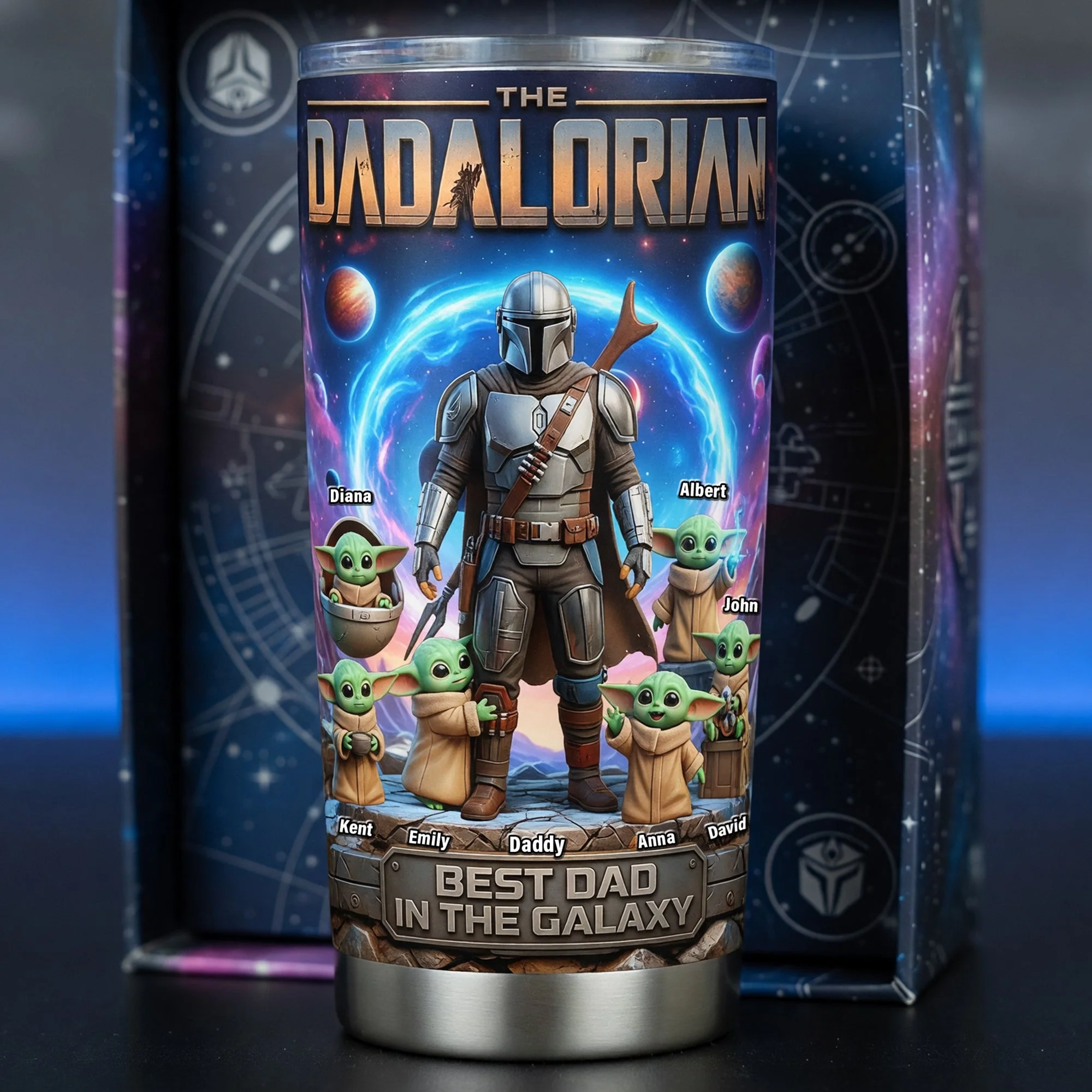 Stwa The Dadalorian In The Galaxy - Personalized Tumbler - Gift For Father's Day, Movie Fans NL122 - Image 3