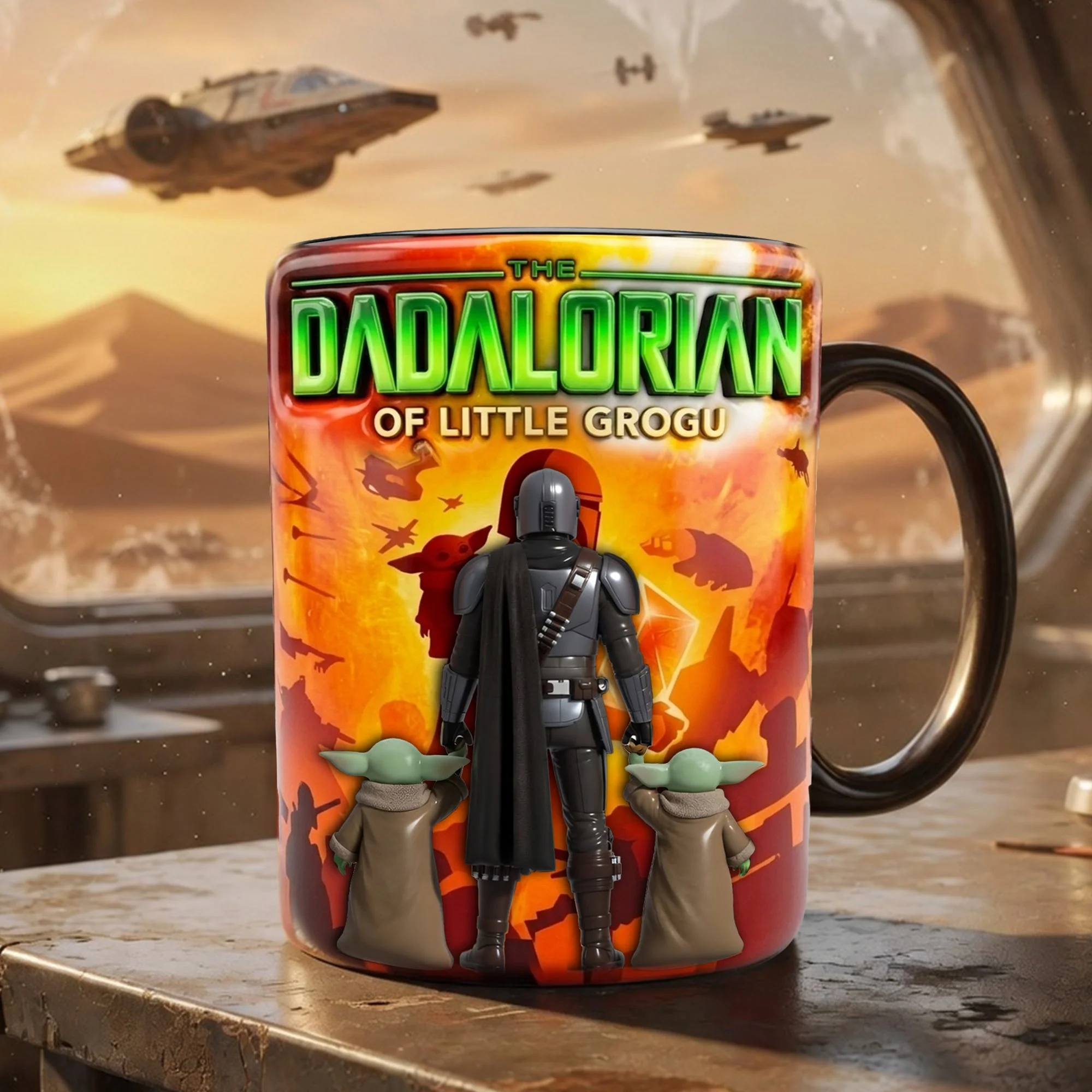 Stwa The Dadalorian Of Little Kid - Personalized Color Changing Mug - Gift For Dad, Movies Fan - Image 2