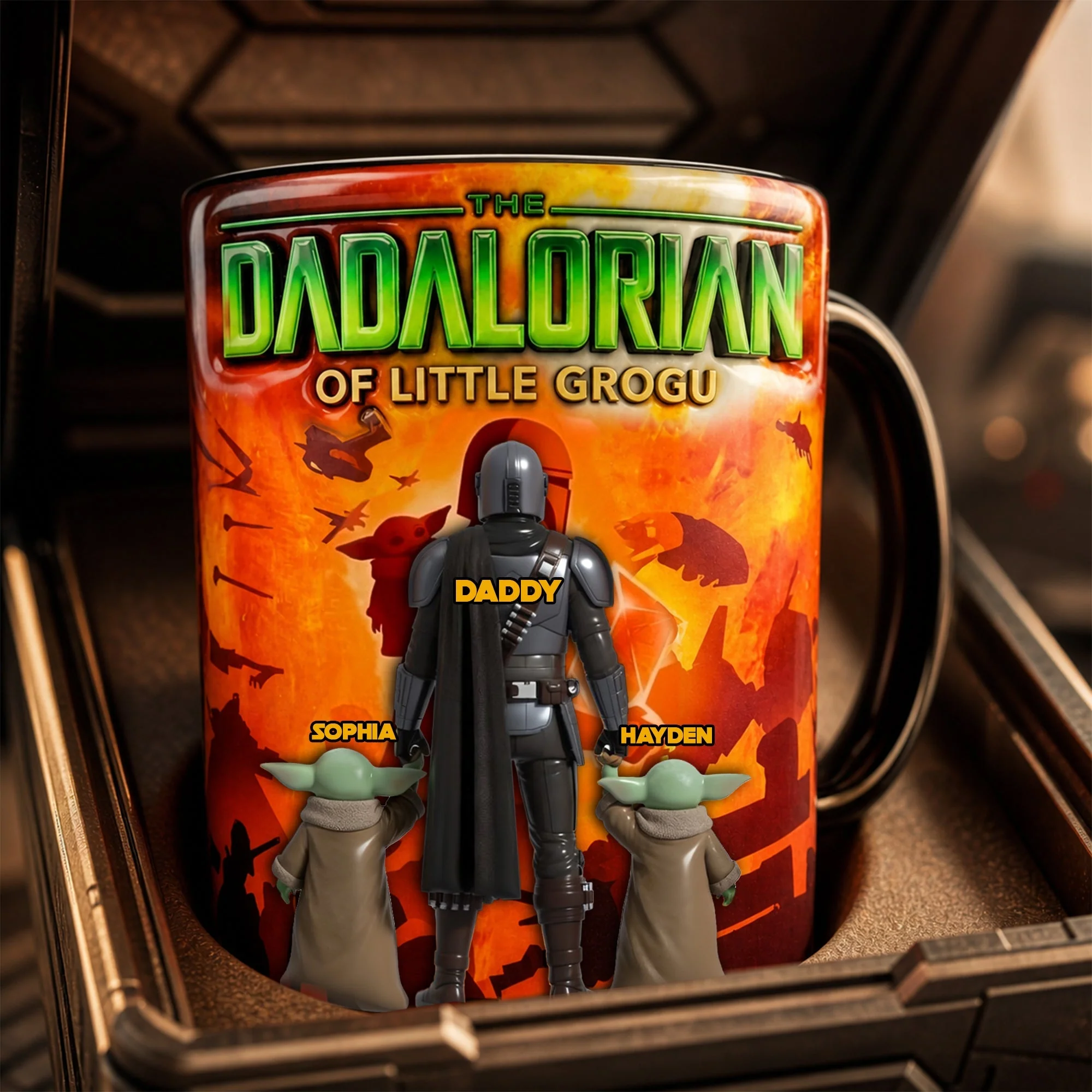 Stwa The Dadalorian Of Little Kid - Personalized Color Changing Mug - Gift For Dad, Movies Fan - Image 3