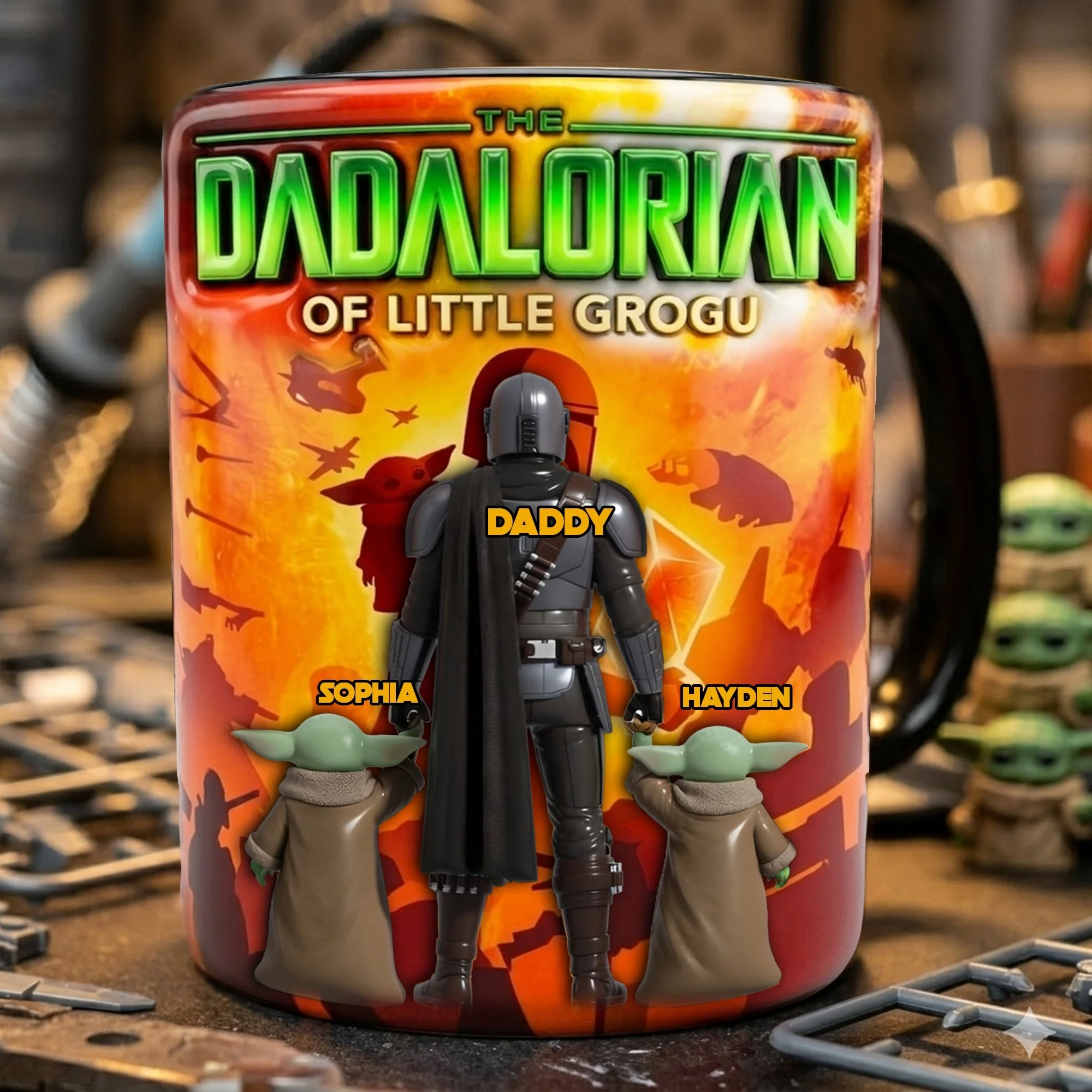 Stwa The Dadalorian Of Little Kid - Personalized Color Changing Mug - Gift For Dad, Movies Fan - Image 4