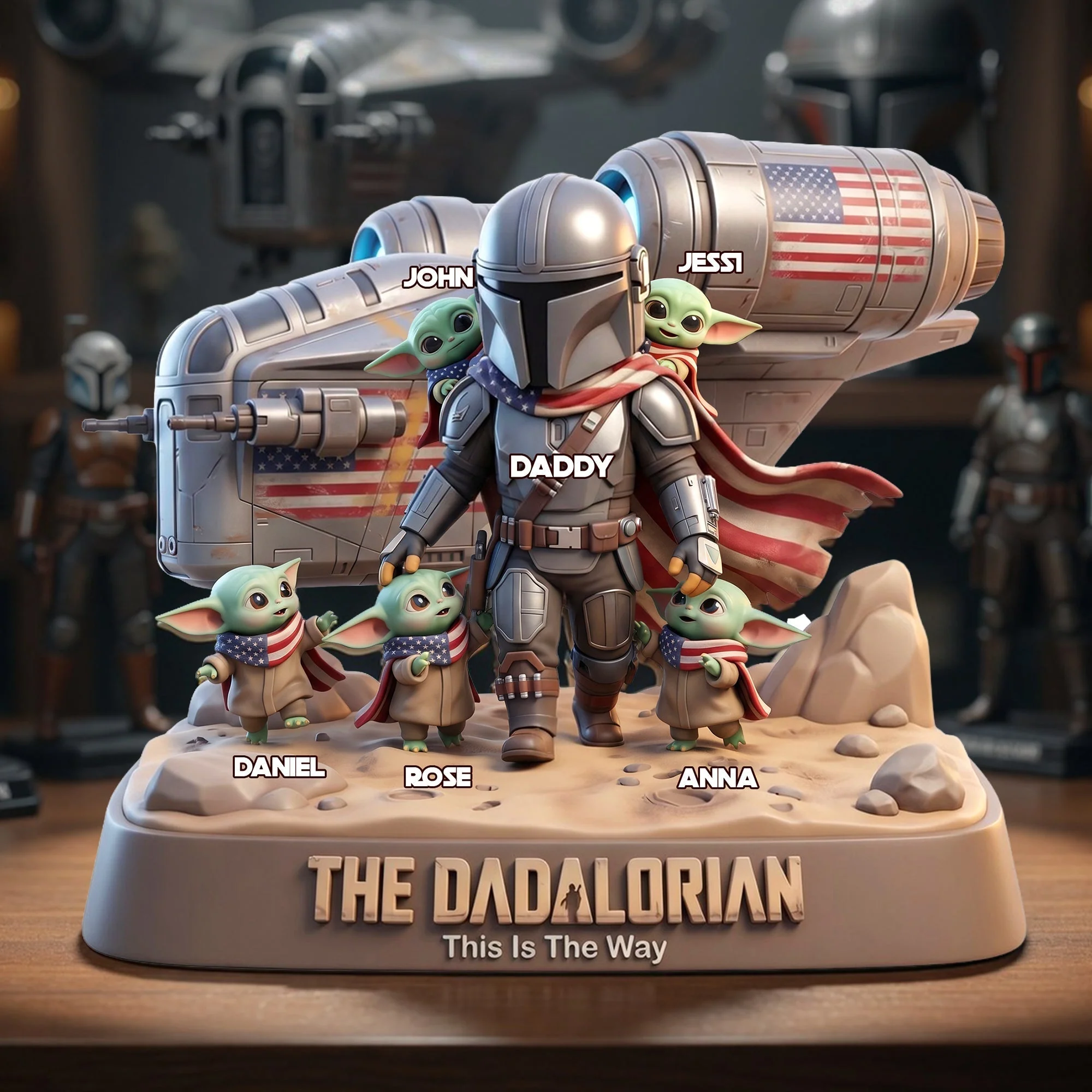 Stwa The Dadalorian This Is The Way - Personalized Acrylic Plaque - Gift For Dad, Movies Fan