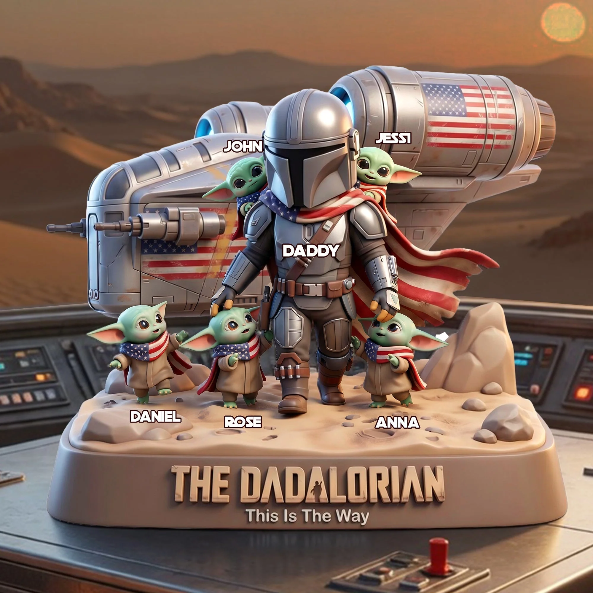 Stwa The Dadalorian This Is The Way - Personalized Acrylic Plaque - Gift For Dad, Movies Fan - Image 2