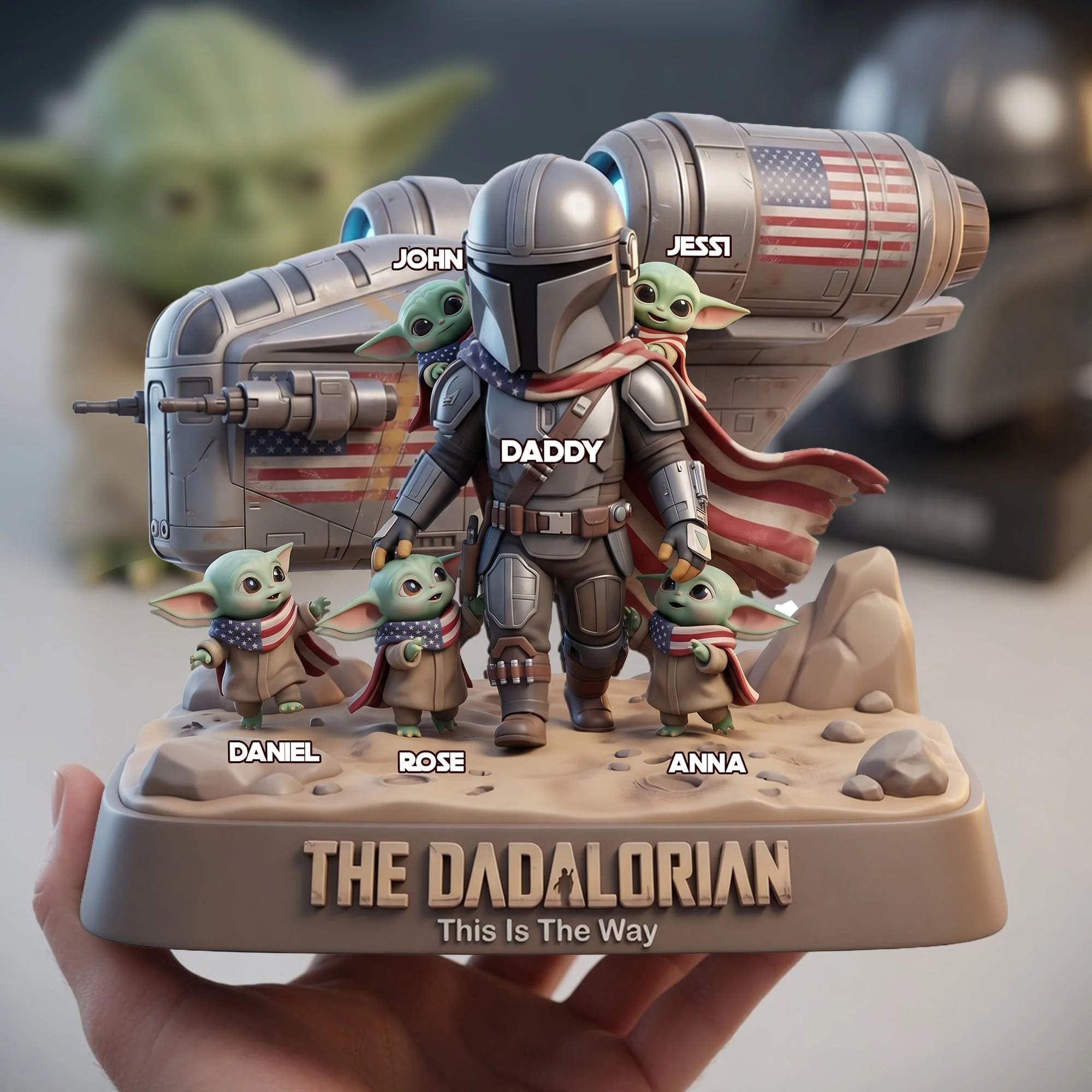Stwa The Dadalorian This Is The Way - Personalized Acrylic Plaque - Gift For Dad, Movies Fan - Image 3
