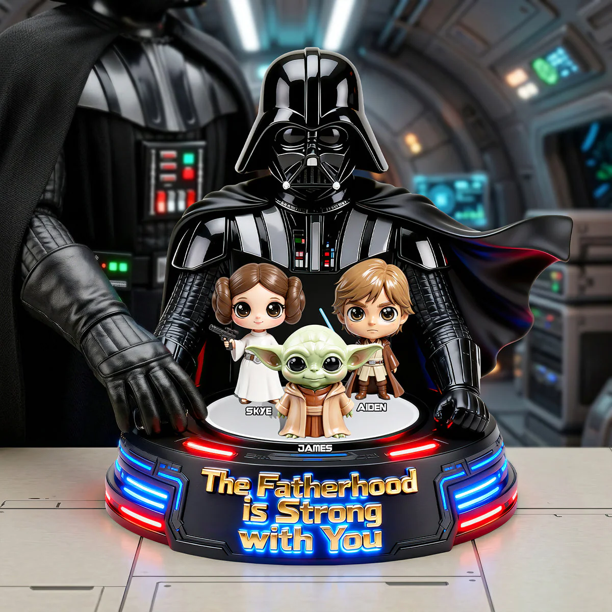 Stwa The Fatherhood Is Strong With You - Personalized Acrylic Plaque - Gift For Dad, Movies Fan - Image 2