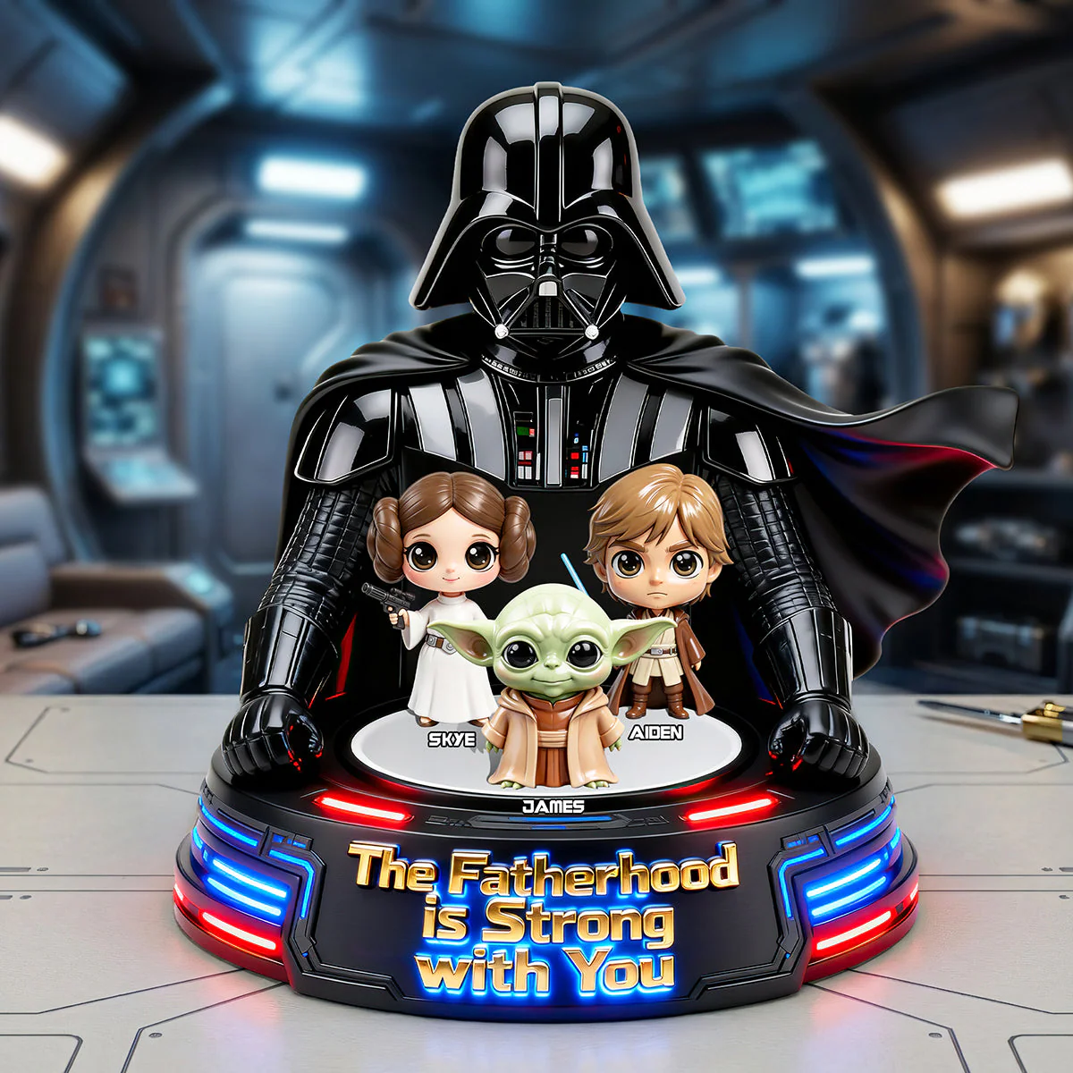 Stwa The Fatherhood Is Strong With You - Personalized Acrylic Plaque - Gift For Father's Day, Movie Fans