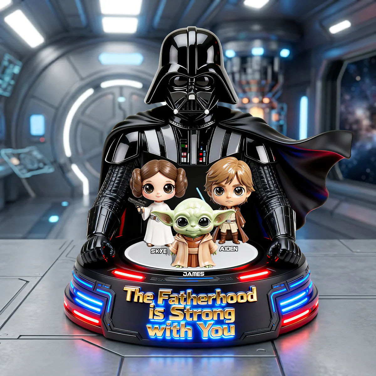 Stwa The Fatherhood Is Strong With You - Personalized Acrylic Plaque - Gift For Father's Day, Movie Fans - Image 3