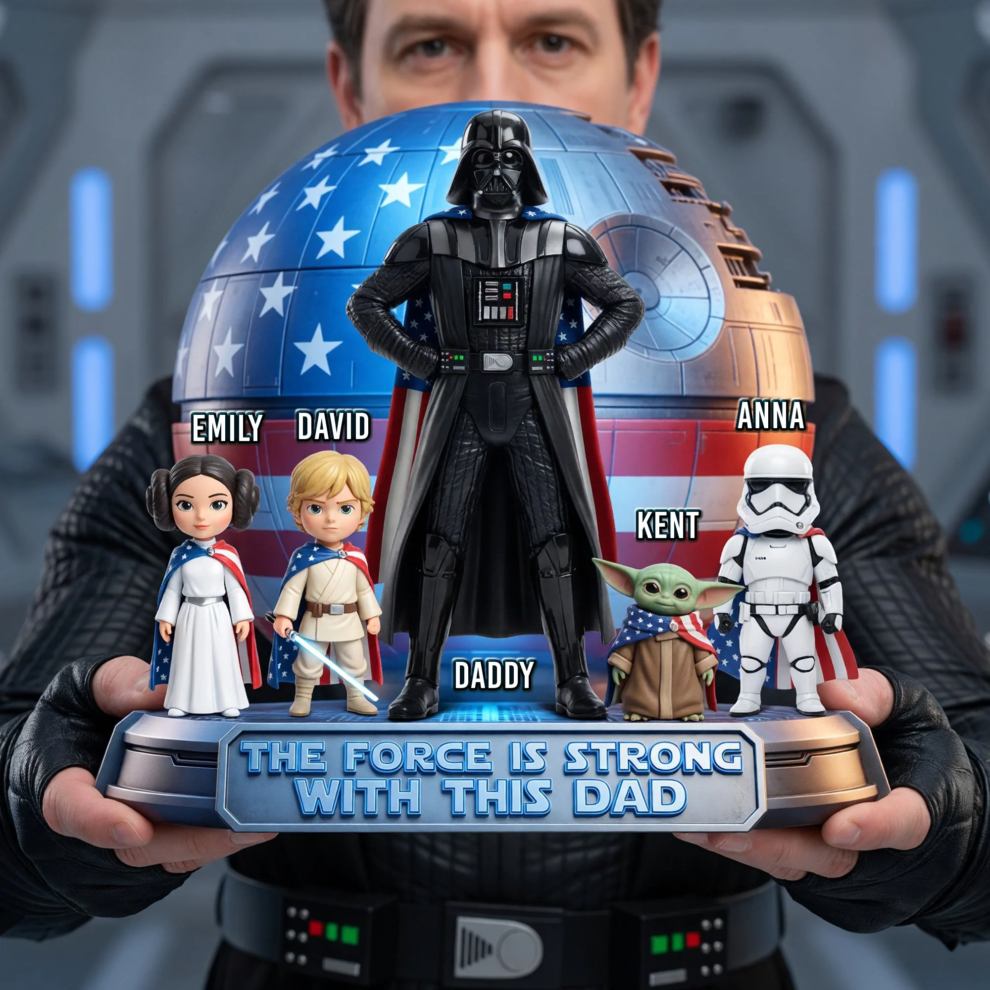 Stwa The Force Is Strong With This Dad - Personalized Acrylic Plaque - Gift For Father's Day NL122