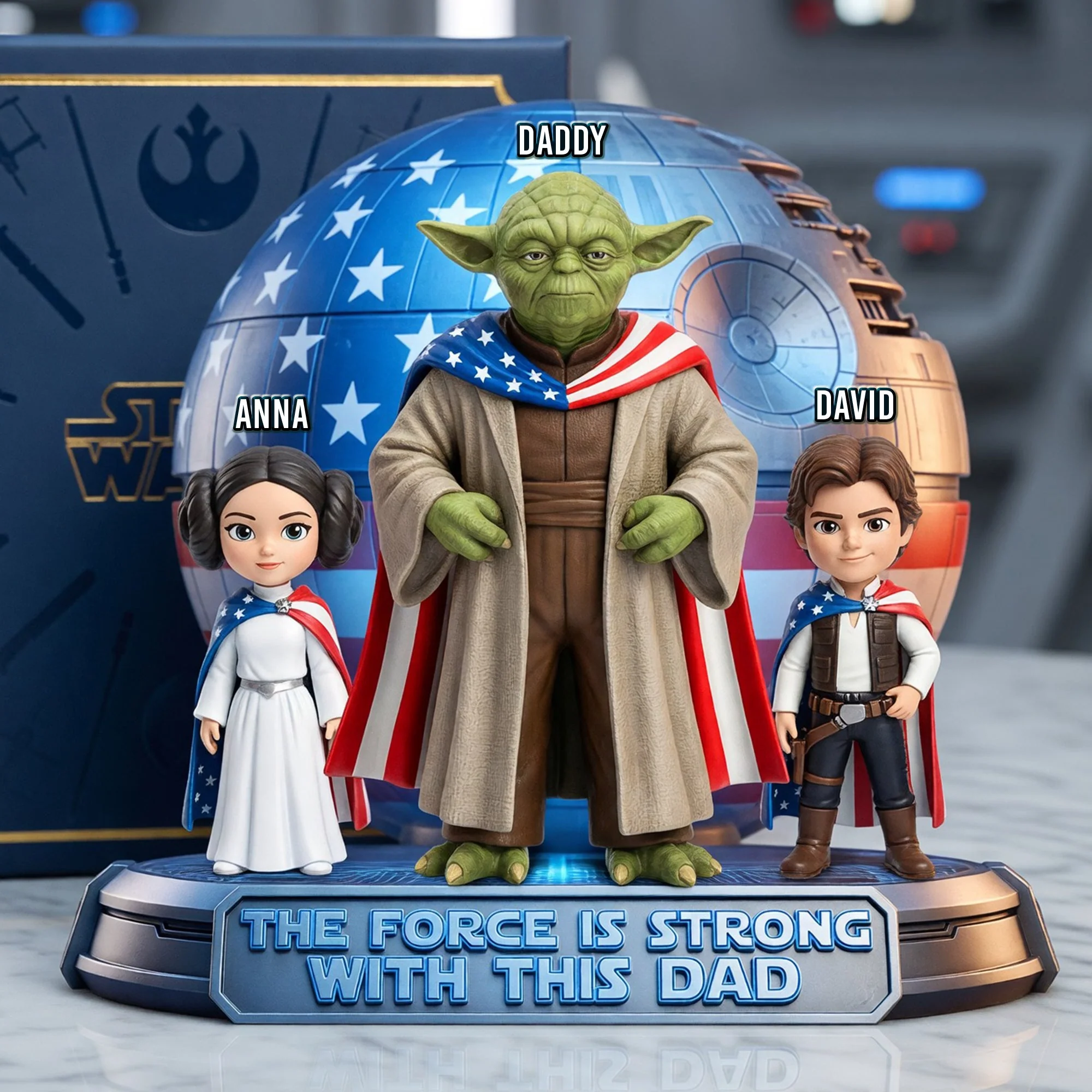Stwa The Force Is Strong With This Dad - Personalized Acrylic Plaque - Gift For Father's Day NL122 - Image 4