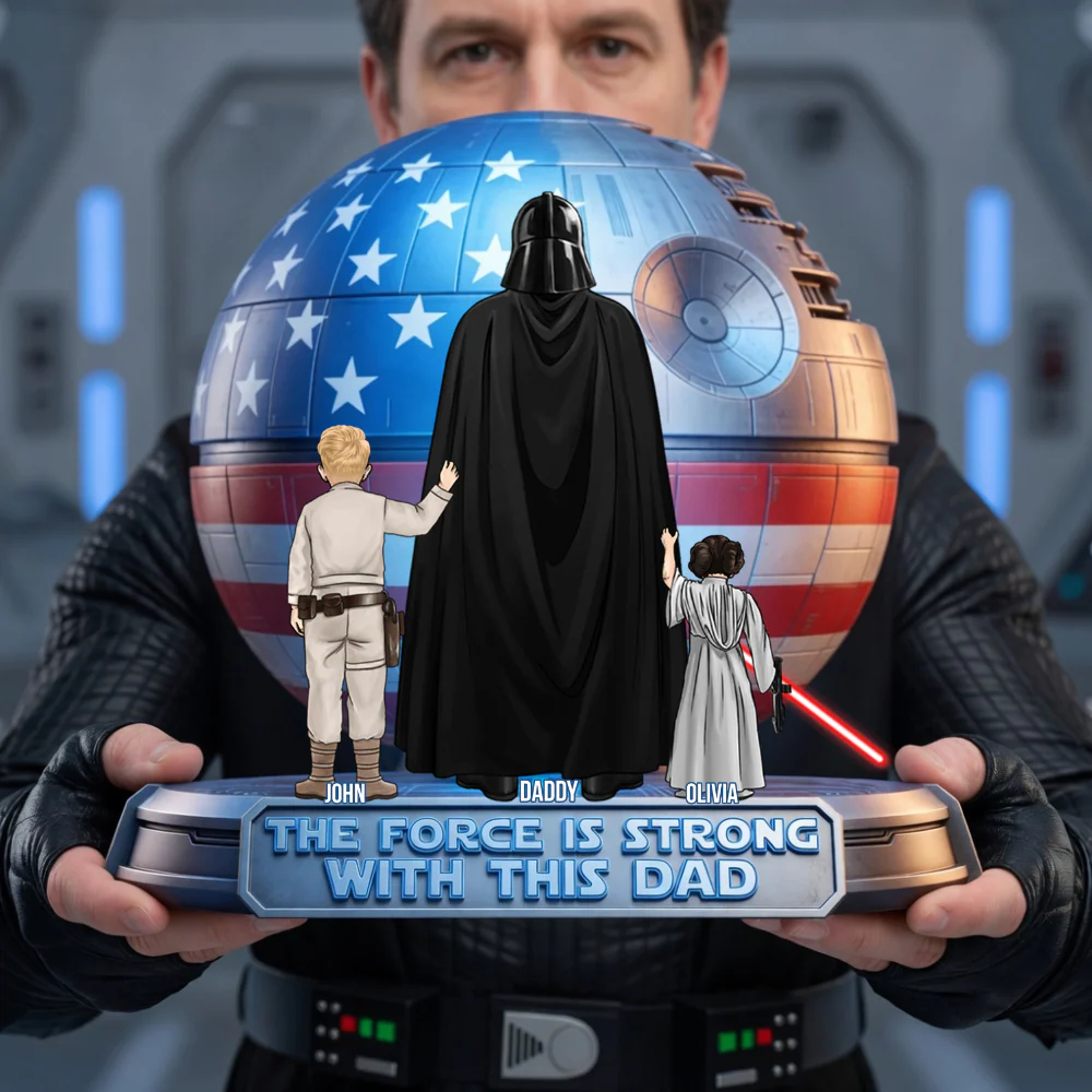 Stwa The Force Is Strong With This Dad - Personalized Shape Acrylic Plaque - Gift For Dad