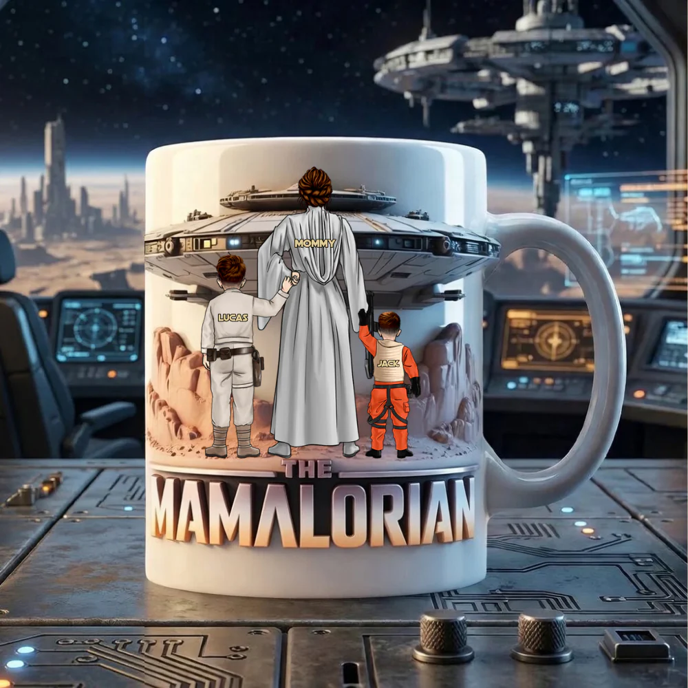 Stwa The Mamalorian Galaxy Warrior - Personalized White Mug - Gift For Mom