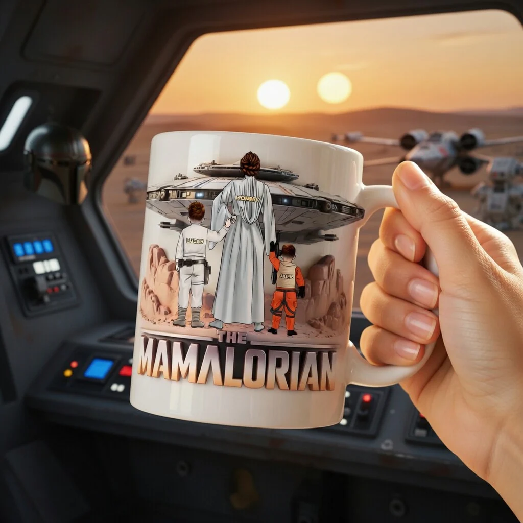 Stwa The Mamalorian Galaxy Warrior - Personalized White Mug - Gift For Mom - Image 2