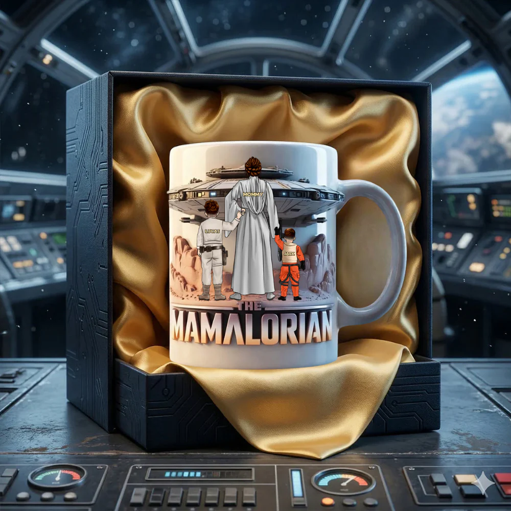 Stwa The Mamalorian Galaxy Warrior - Personalized White Mug - Gift For Mom - Image 4