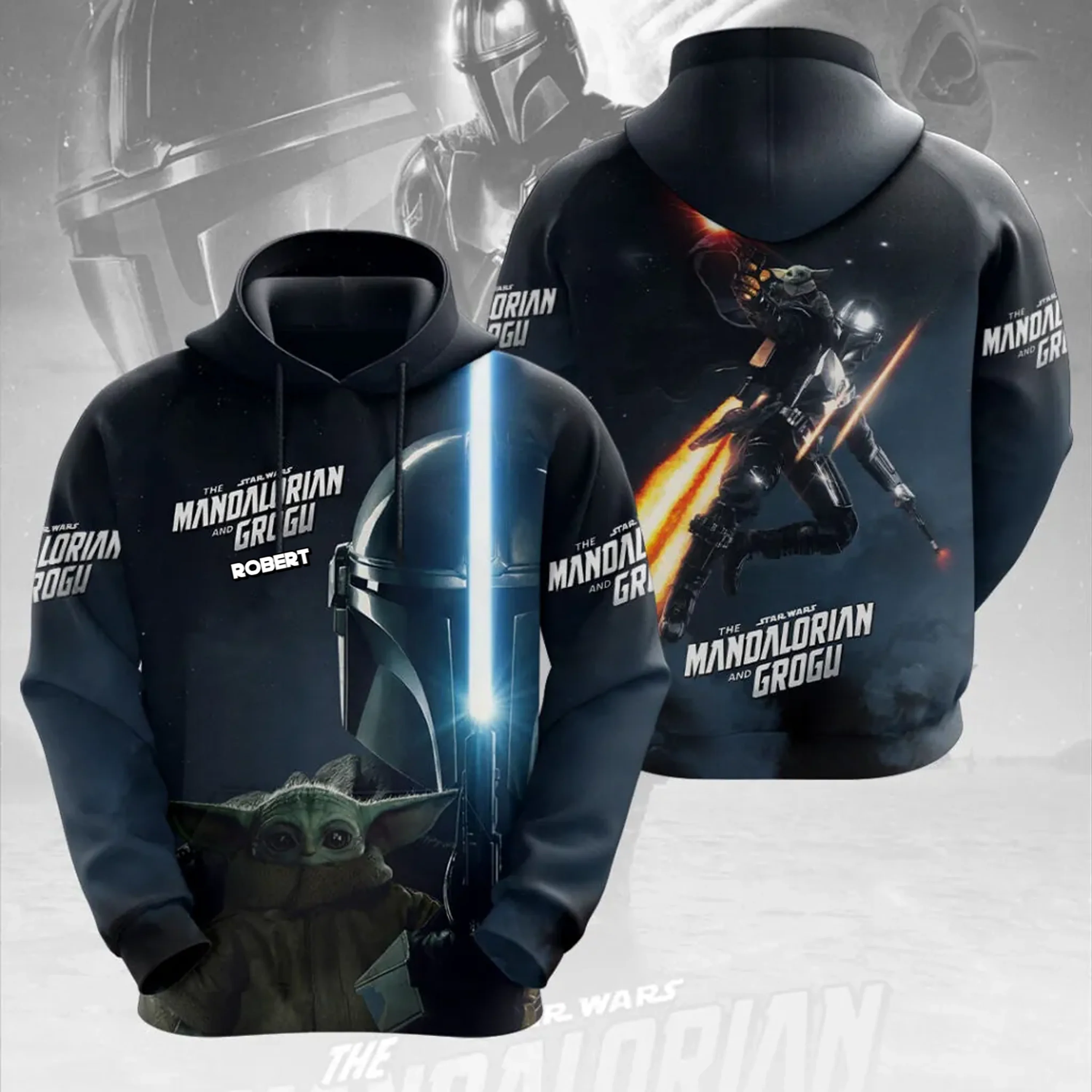 Stwa This Is The Way - Personalized Galactic Tracker And The Child All Over Shirt - Gift For Movie Fans - Image 2