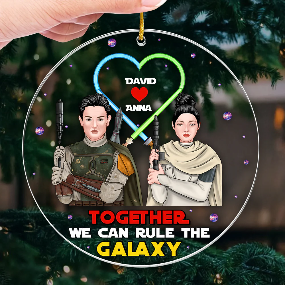 Stwa Together We Can Rule The Galaxy - Personalized Acrylic Ornament - Gift For Couple, Christmas | CL46 TD118 - Image 3