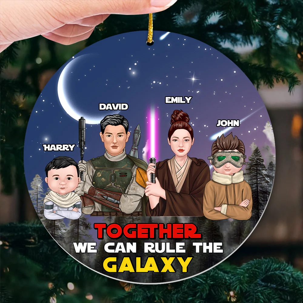 Stwa Together We Rule The Galaxy - Personalized Acrylic Ornament - Gift For Family | CL46 TD118 - Image 3