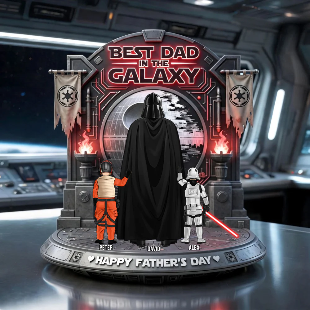 Stwa Warrior Best Dad Galaxy - Personalized Shape Acrylic Plaque - Gift For Dad - Image 3