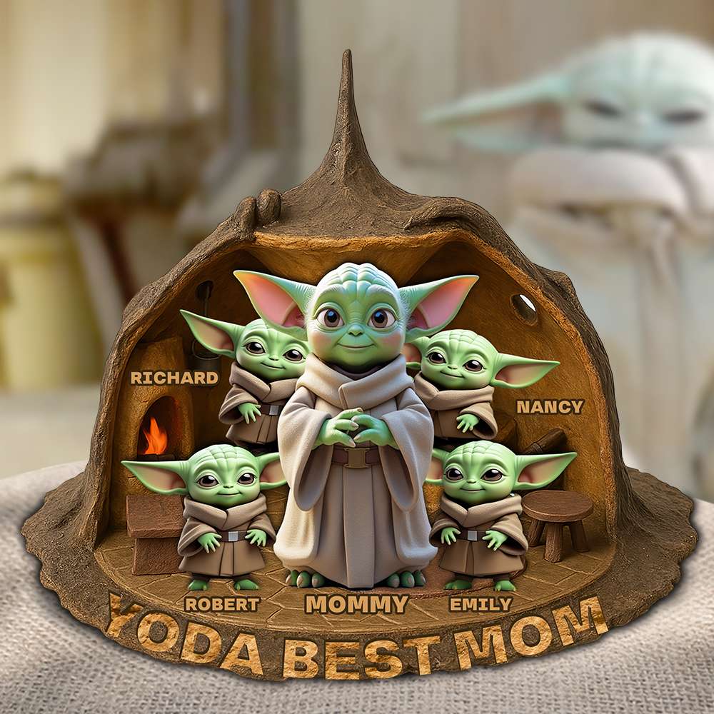 Stwa Yoda Best Mom - Personalized Custom Shaped Acrylic Plaque - Gift For Mom, Movie Fans NL122 - Image 2