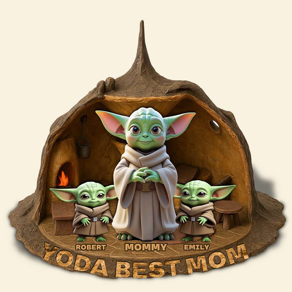 Stwa Yoda Best Mom - Personalized Custom Shaped Acrylic Plaque - Gift For Mom, Movie Fans NL122 - Image 3