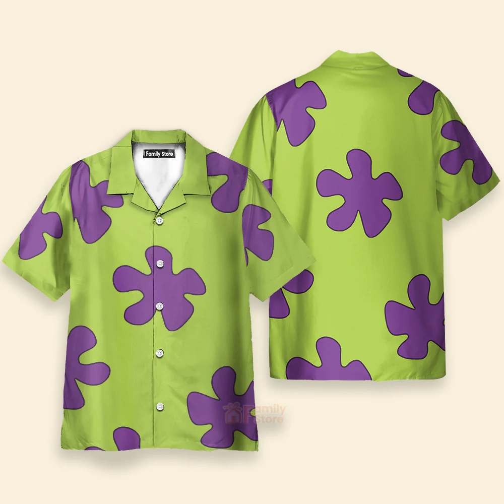 Summer Casual Patrick Star Cartoon Image Printing Hawaiian Shirt - Image 3