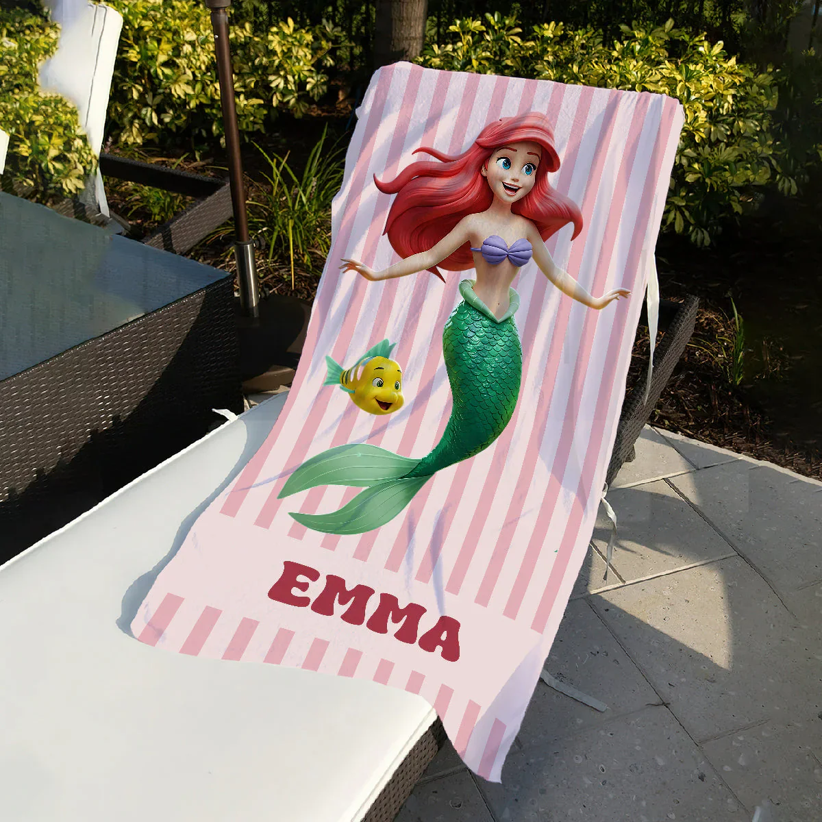 Summer Time With Beautiful Princess - Personalized Beach Towel - Vacation Gift For Movie Fans - DSNY - Image 2
