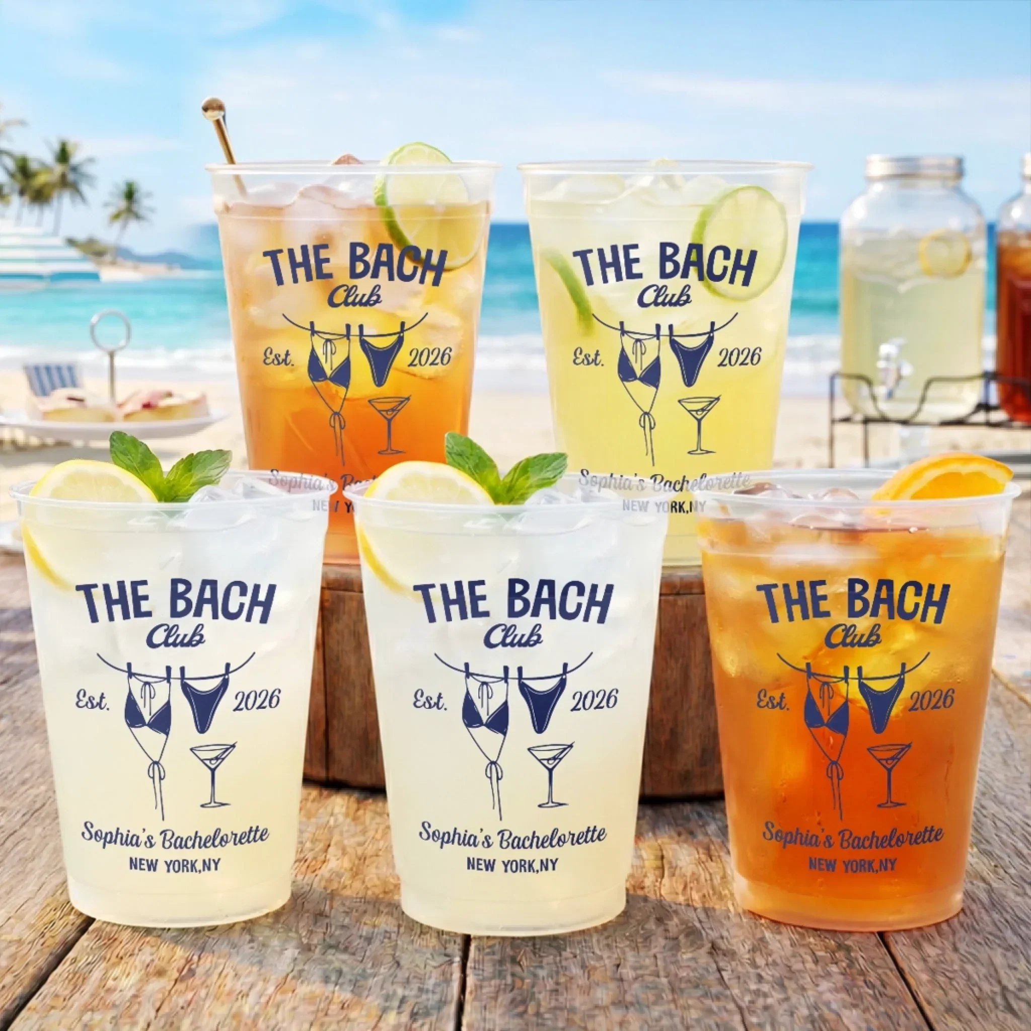 Summer Vacation And Travel The Bach Club - Personalized Cups - Gift For Her, Best Friends