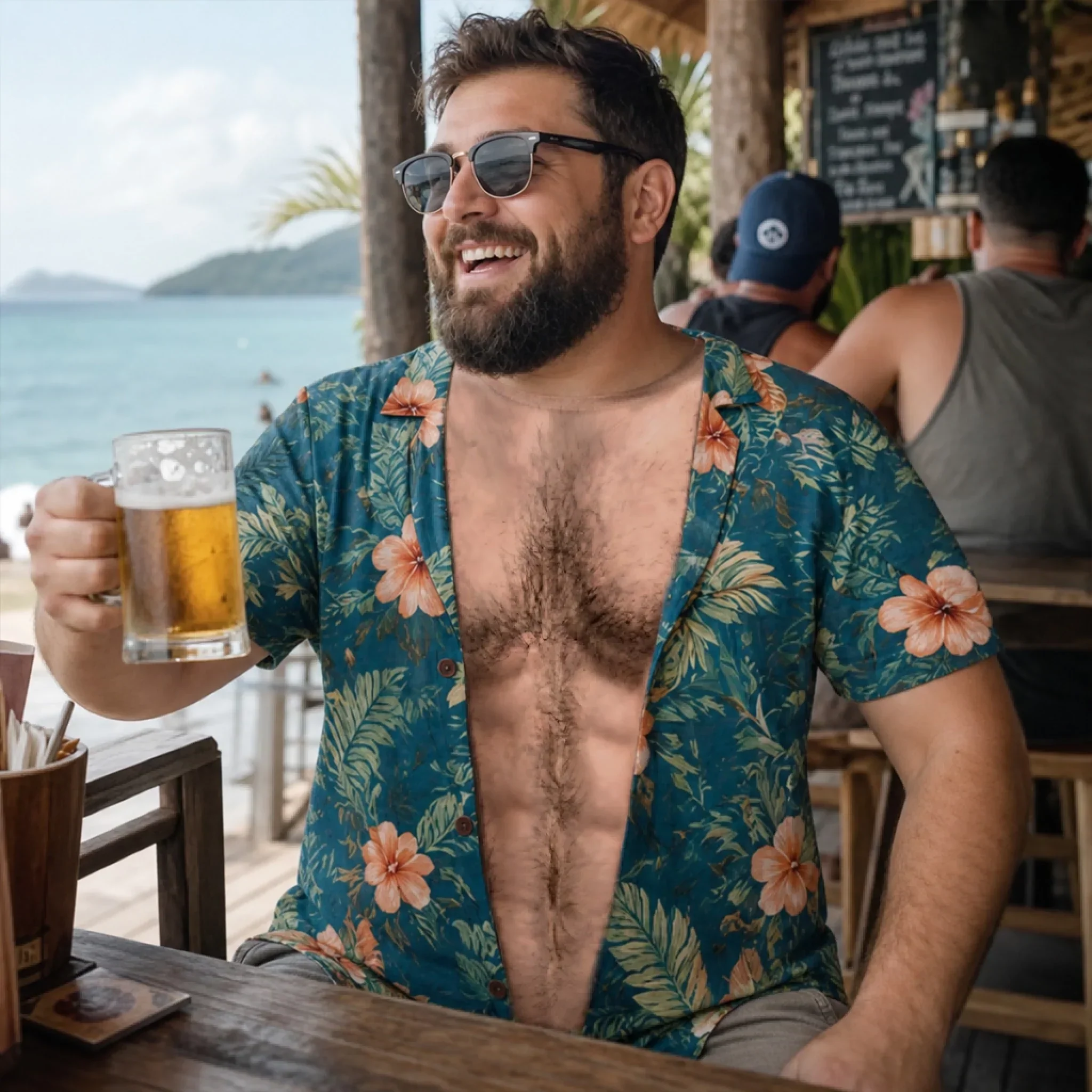 Summer Vacation Hawaiian - Personalized All Over Shirt - Gifts For Husband, Him - Image 2