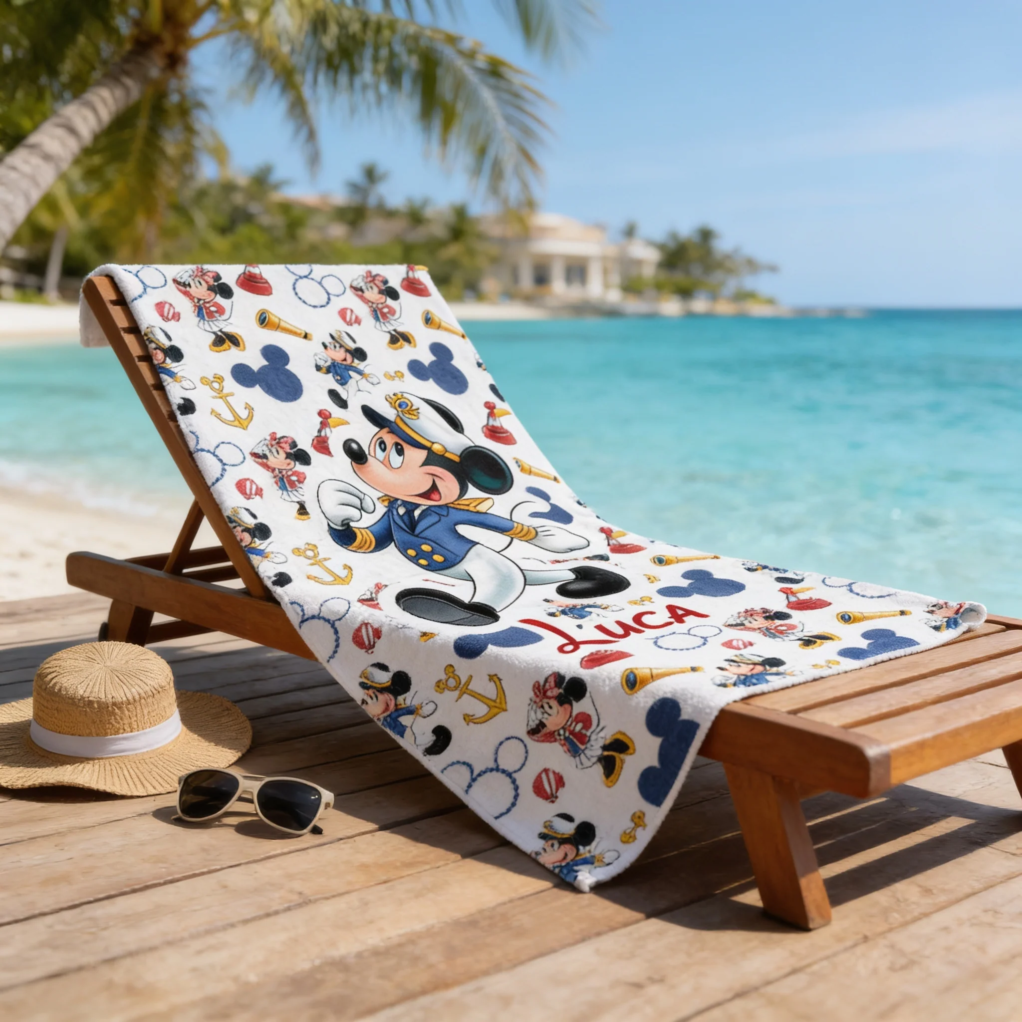 Summer Vacation With Magical Cruiser - Personalized Beach Towel - Vacation Gift For Movie Fans - MkMo - Image 3