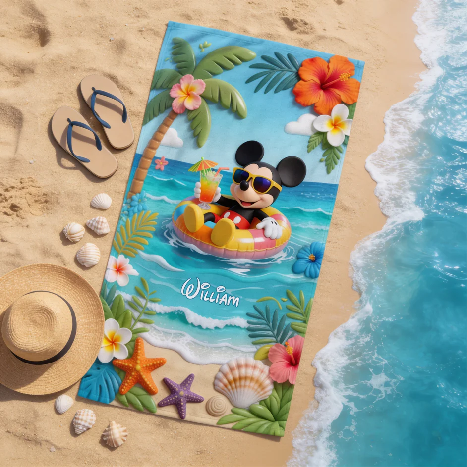 Summer Vibes - Personalized Beach Towel - Vacation Gift for Travelers - MkMo