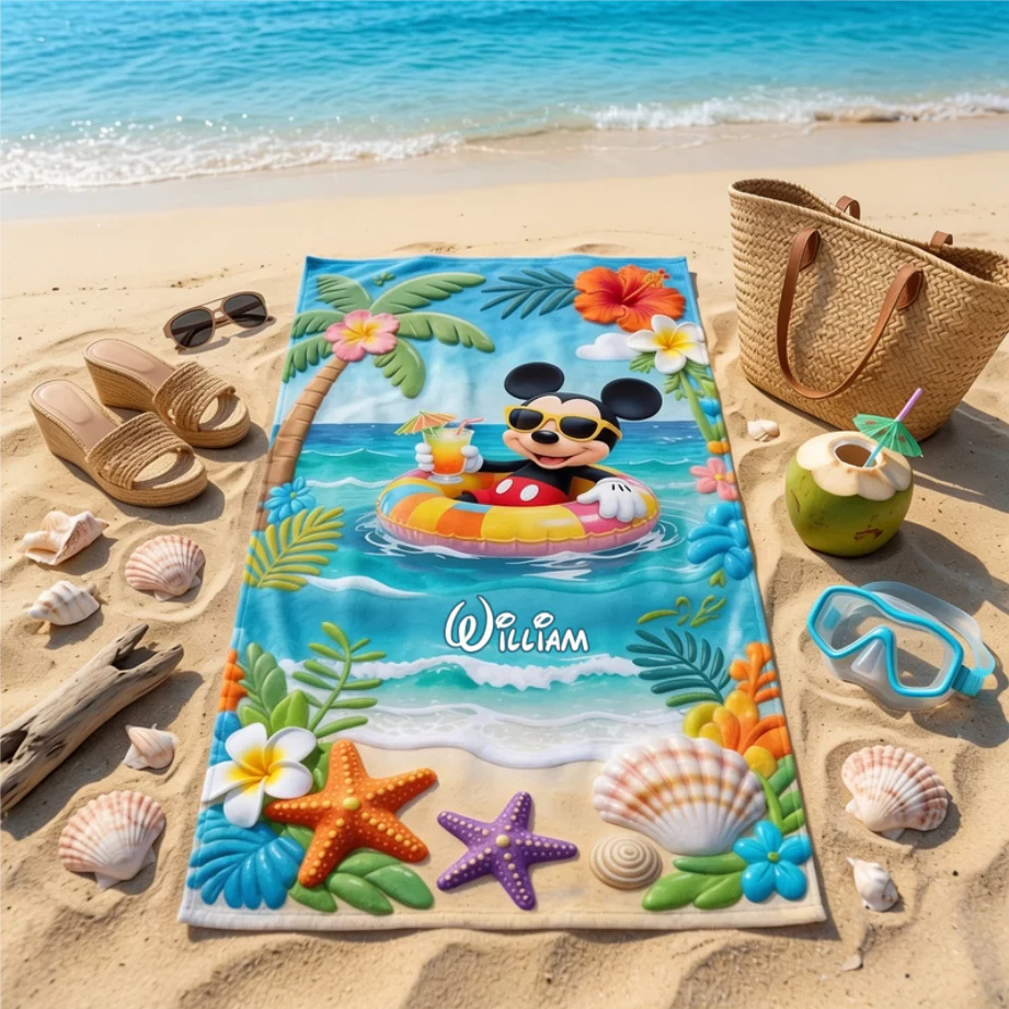 Summer Vibes - Personalized Beach Towel - Vacation Gift for Travelers - MkMo - Image 2