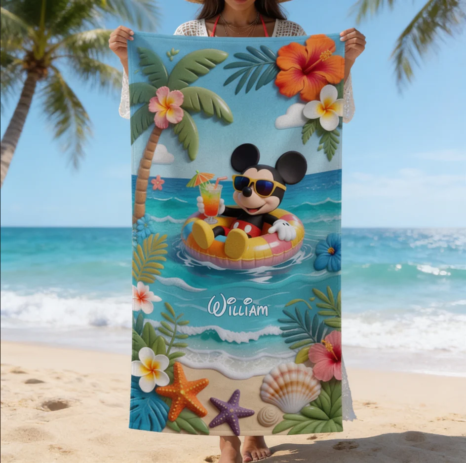 Summer Vibes - Personalized Beach Towel - Vacation Gift for Travelers - MkMo - Image 3