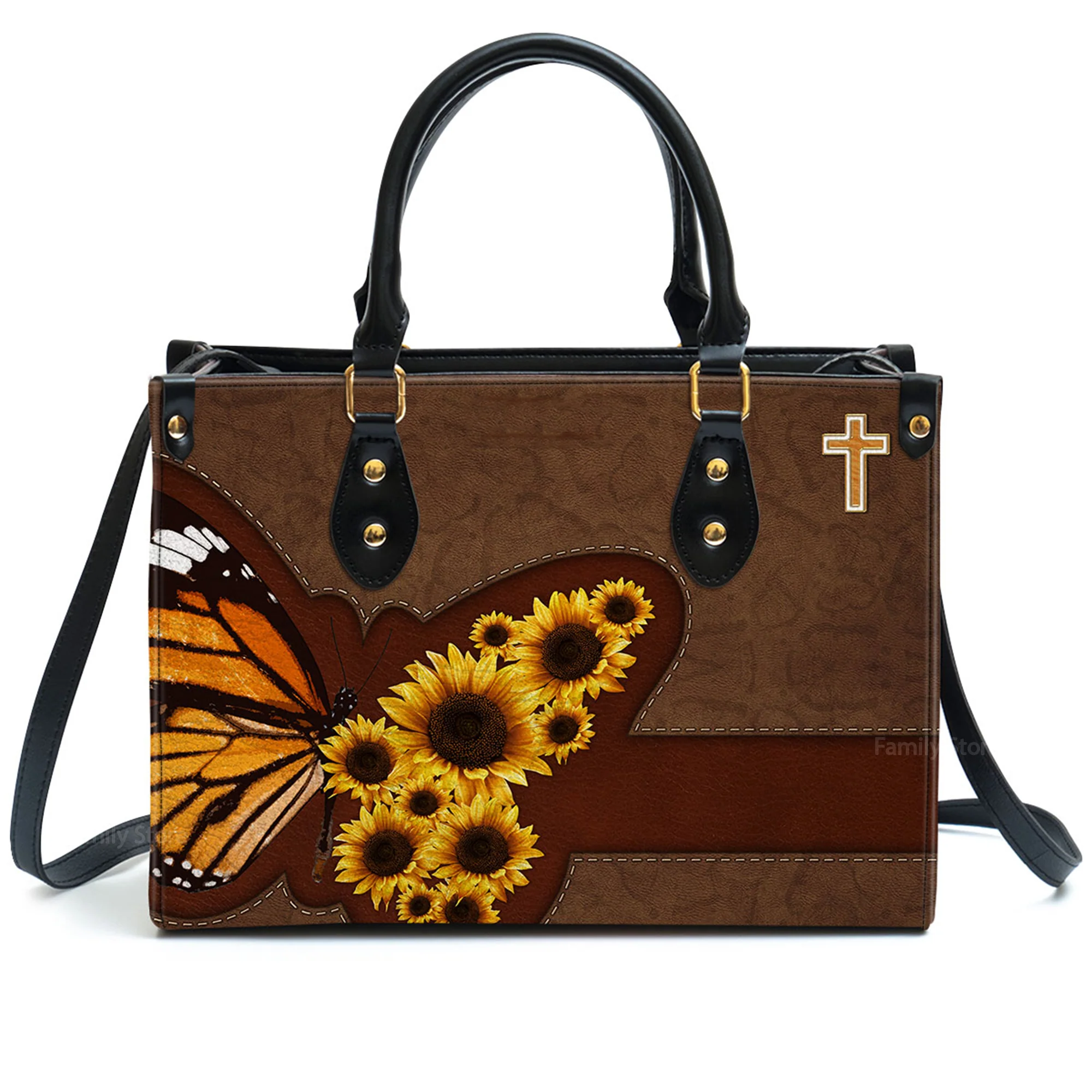 Sunflower - Beautiful Personalized Leather Handbag - AT4081242 - Image 2