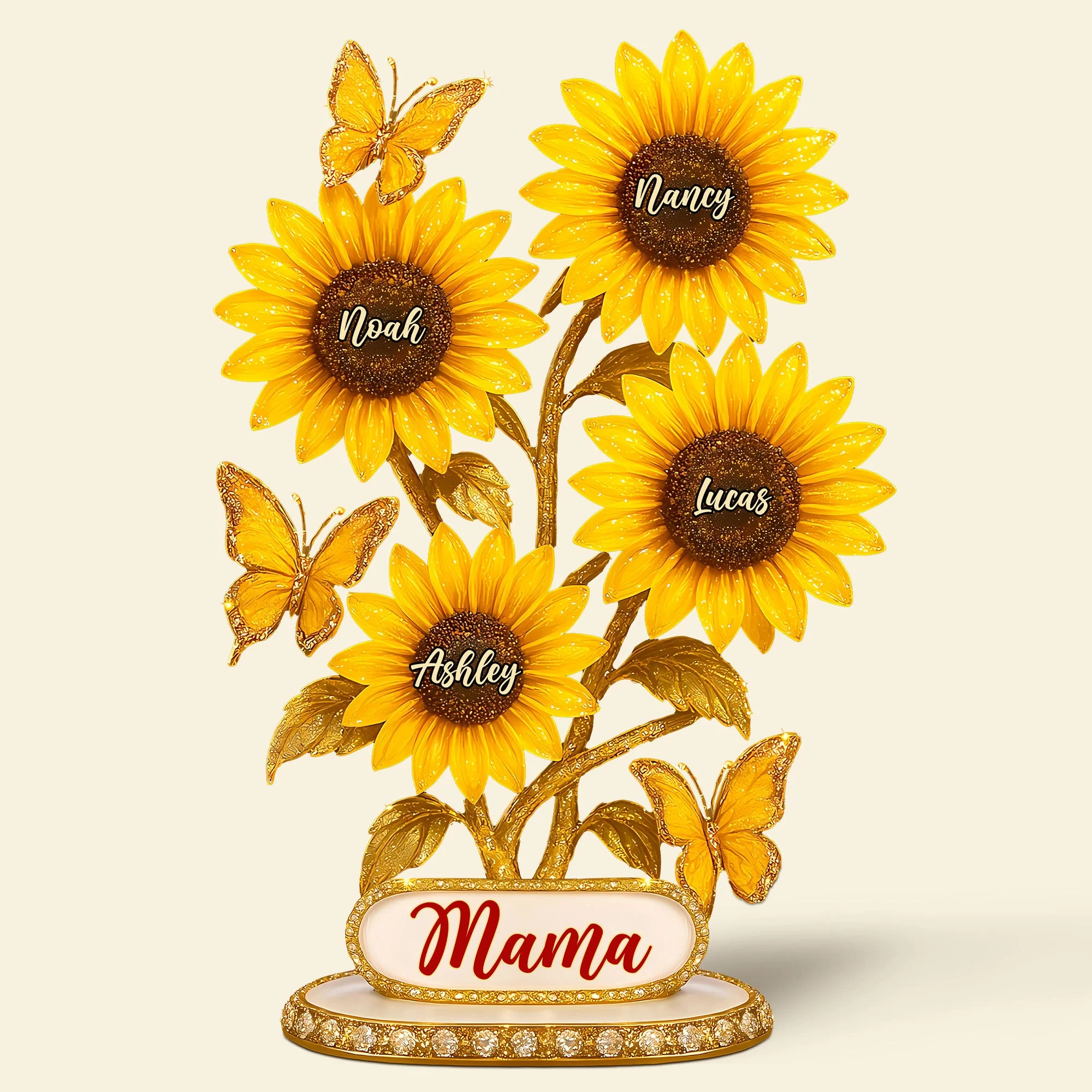Sunflower Mama Butterfly - Personalized Shaped Acrylic Plaque - Gift For Mom, Grandma | HN02 - Image 4