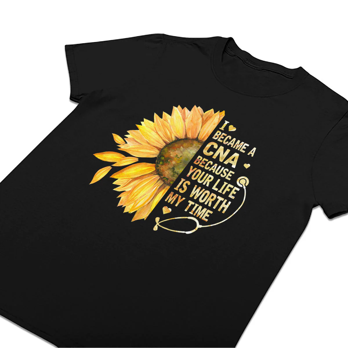 Sunflower Nurse - Personalized T-Shirt - Gift For Nurse HH01 - Image 2